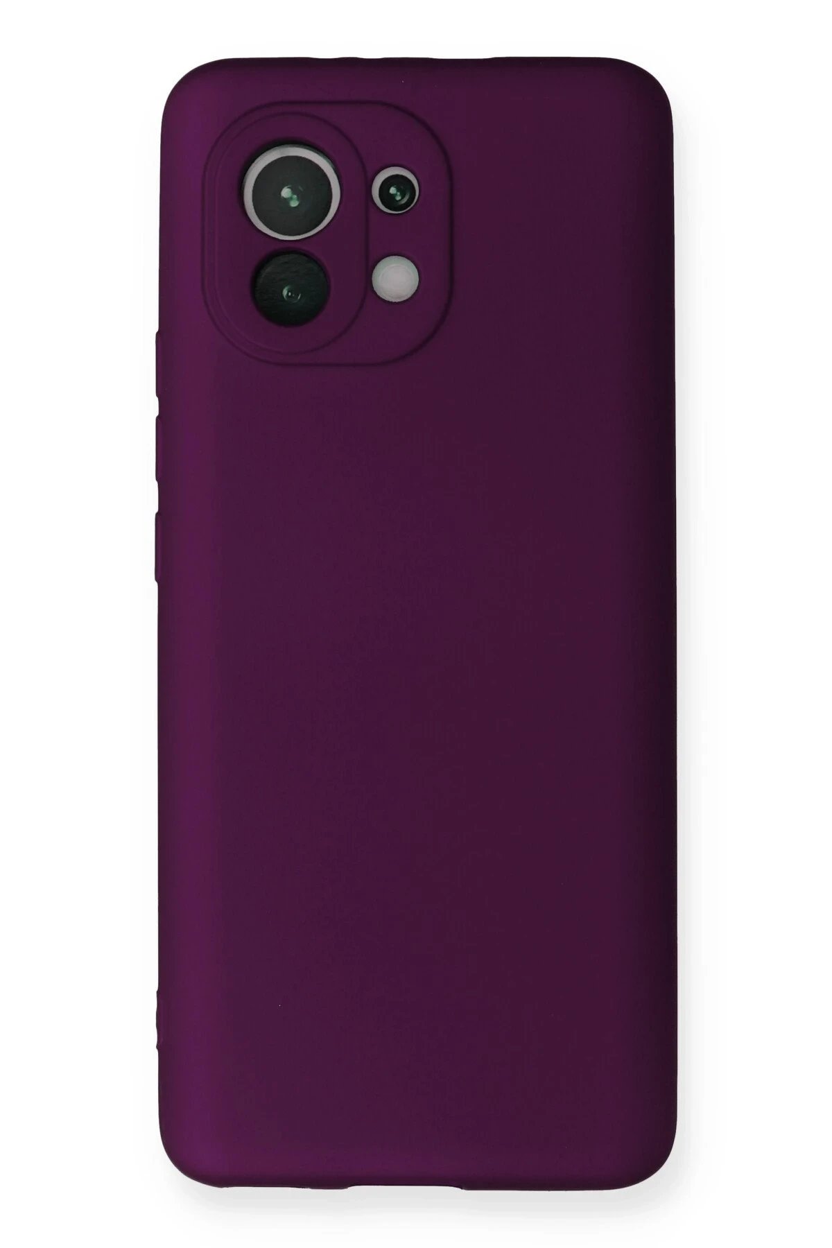 Xiaomi Mi 11 Kılıf First Silikon - Mürdüm-(5796)