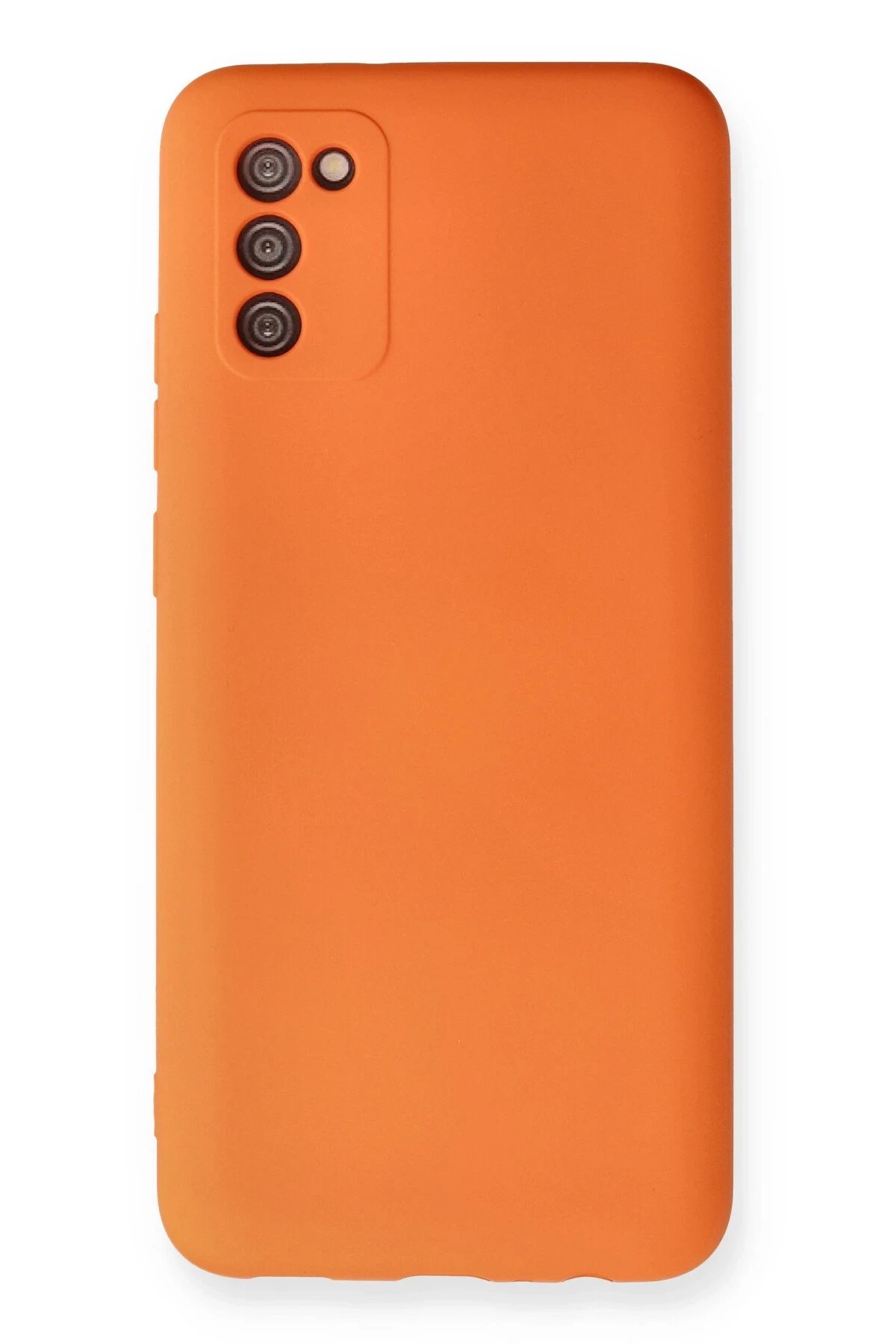 Samsung Galaxy A02S Kılıf Nano içi Kadife Silikon - Turuncu-(5796)
