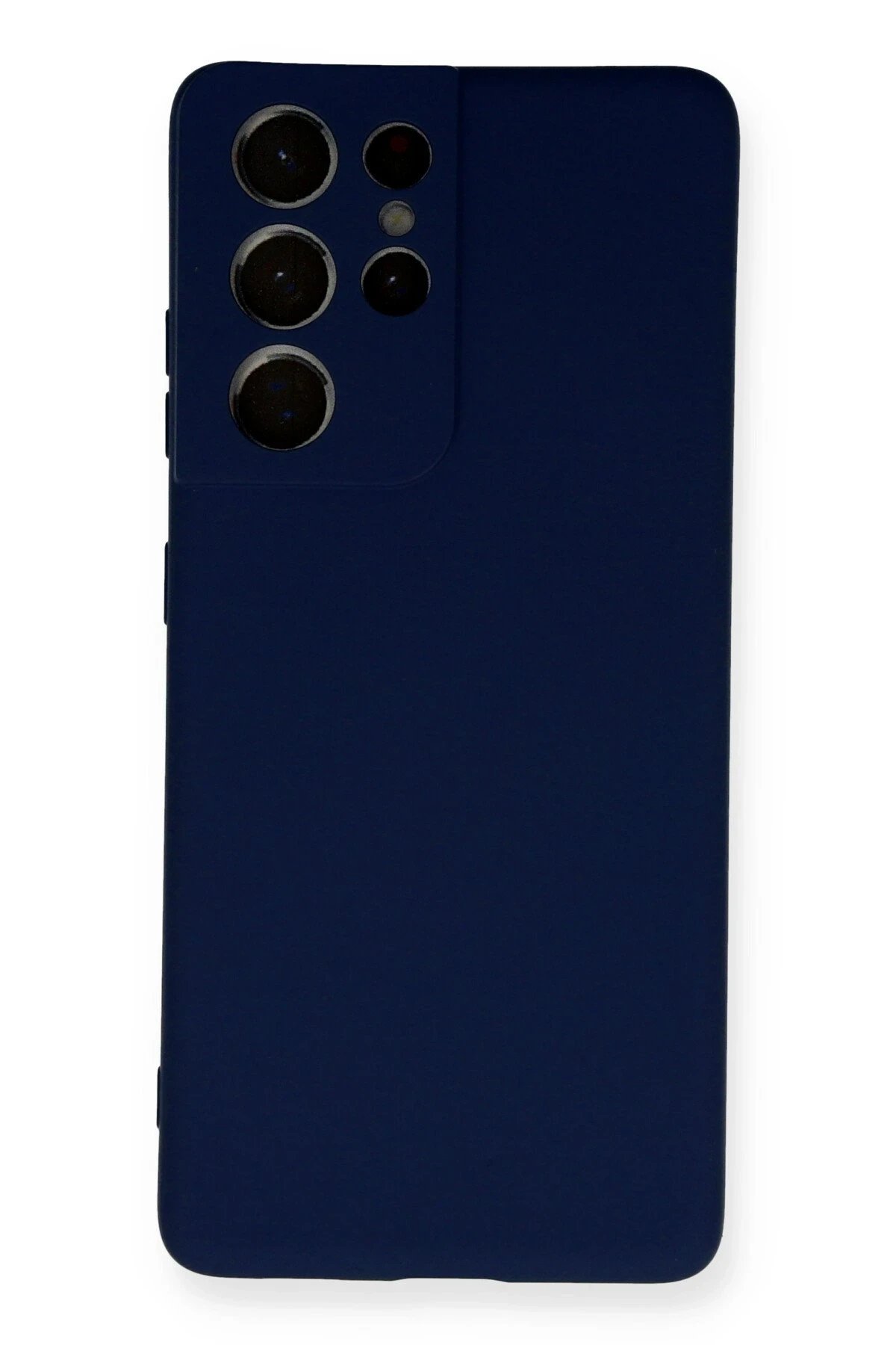 Samsung Galaxy S21 Ultra Kılıf Nano içi Kadife Silikon - Lacivert-(5796)