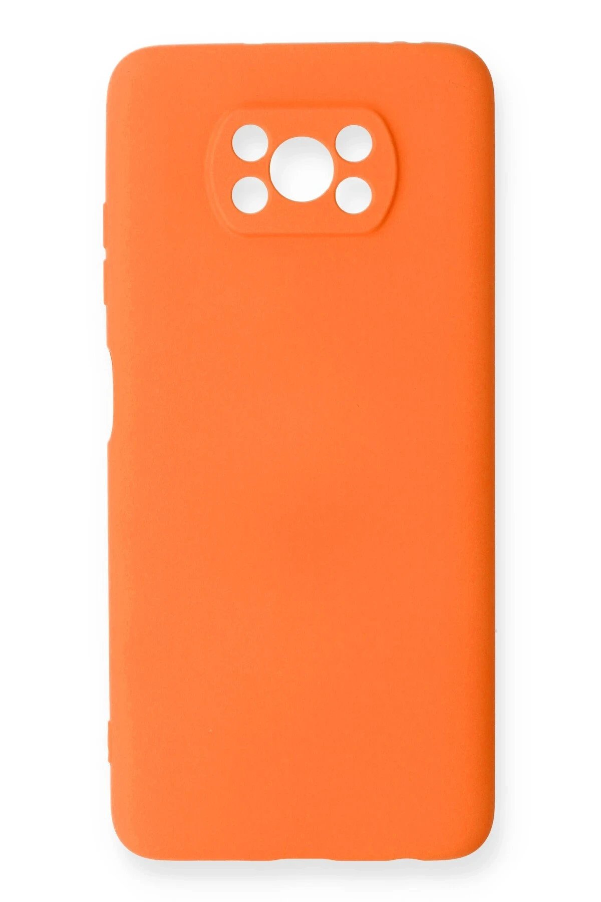 Xiaomi Pocophone X3 Kılıf Nano içi Kadife Silikon - Turuncu-(5796)