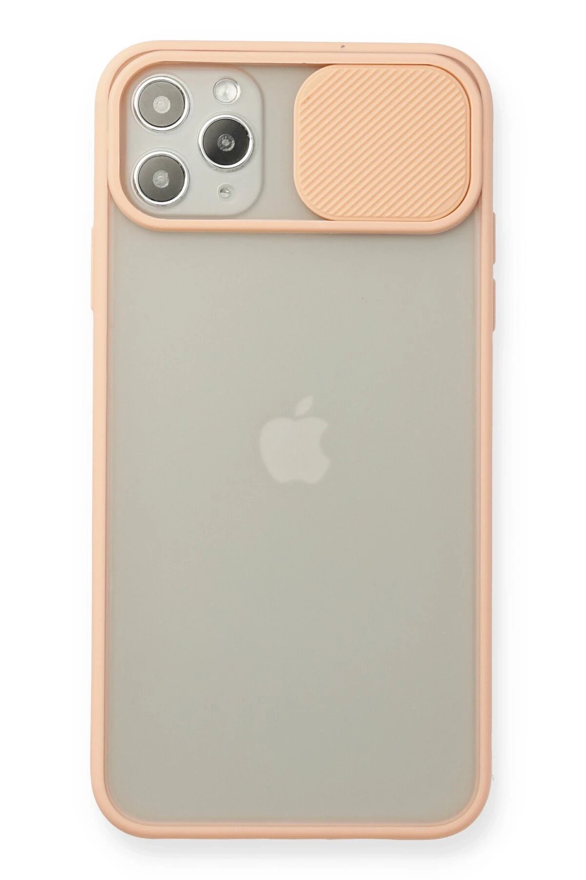 iPhone 11 Pro Max Kılıf Palm Buzlu Kamera Sürgülü Silikon - Pembe-(5796)