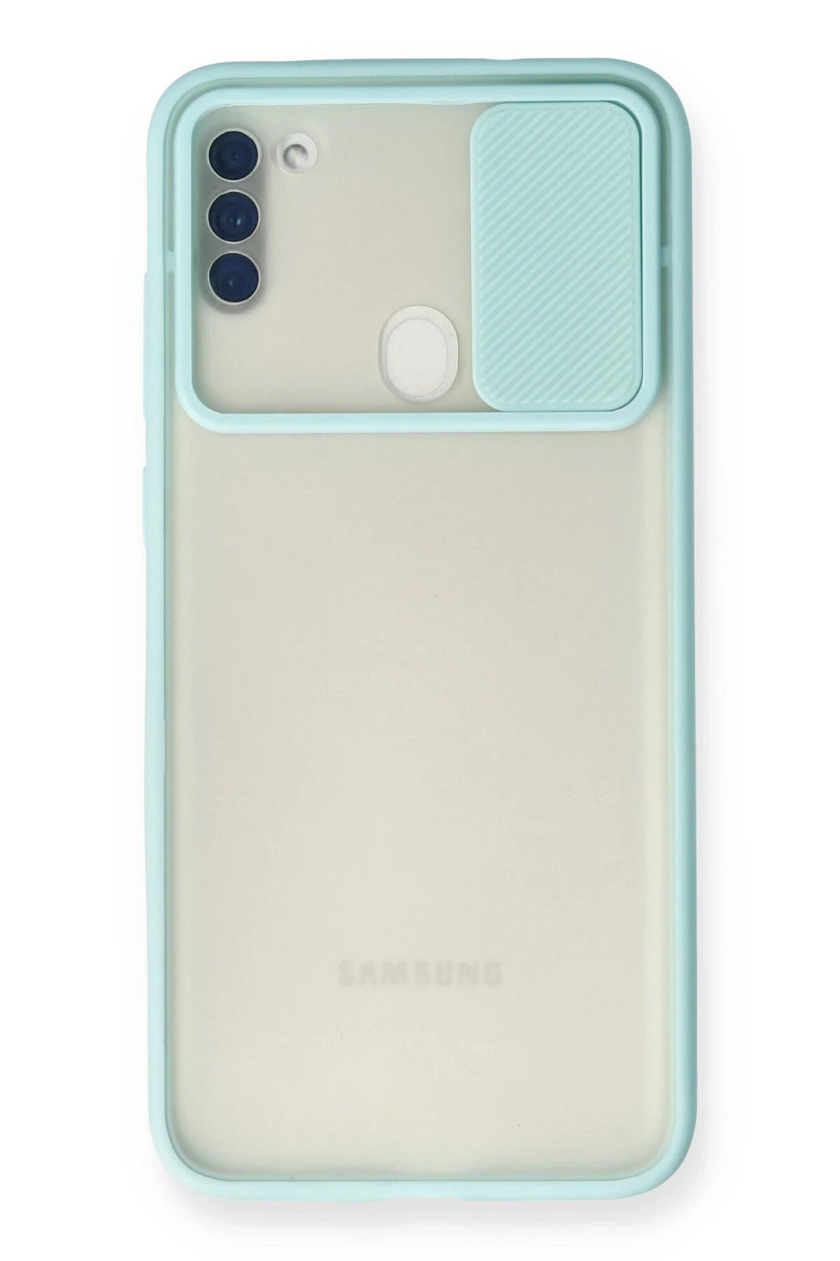 Samsung Galaxy A11 Kılıf Palm Buzlu Kamera Sürgülü Silikon uaz-(5796)