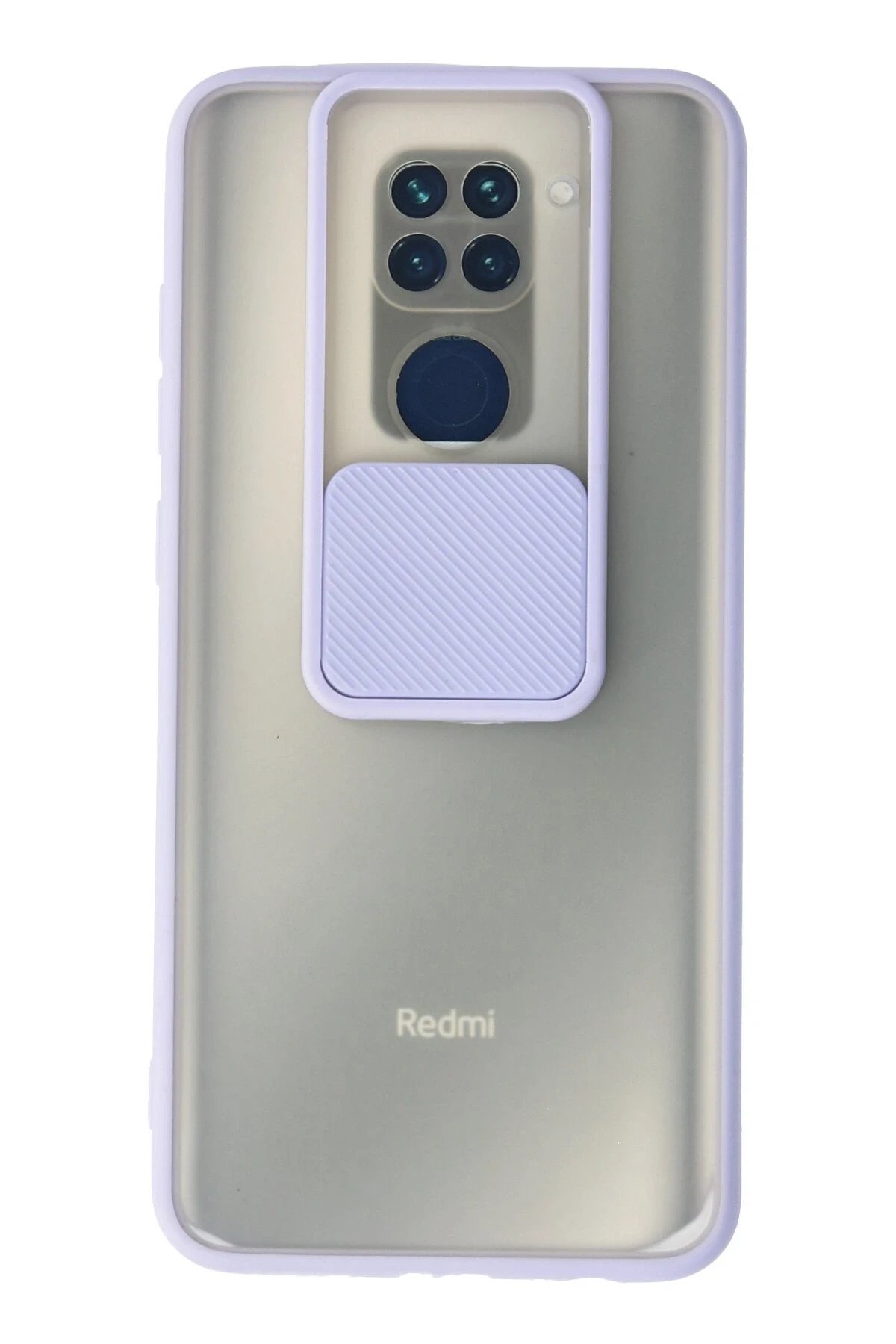 Xiaomi Redmi Note 9 Kılıf Palm Buzlu Kamera Sürgülü Silikon - Lila-(5796)
