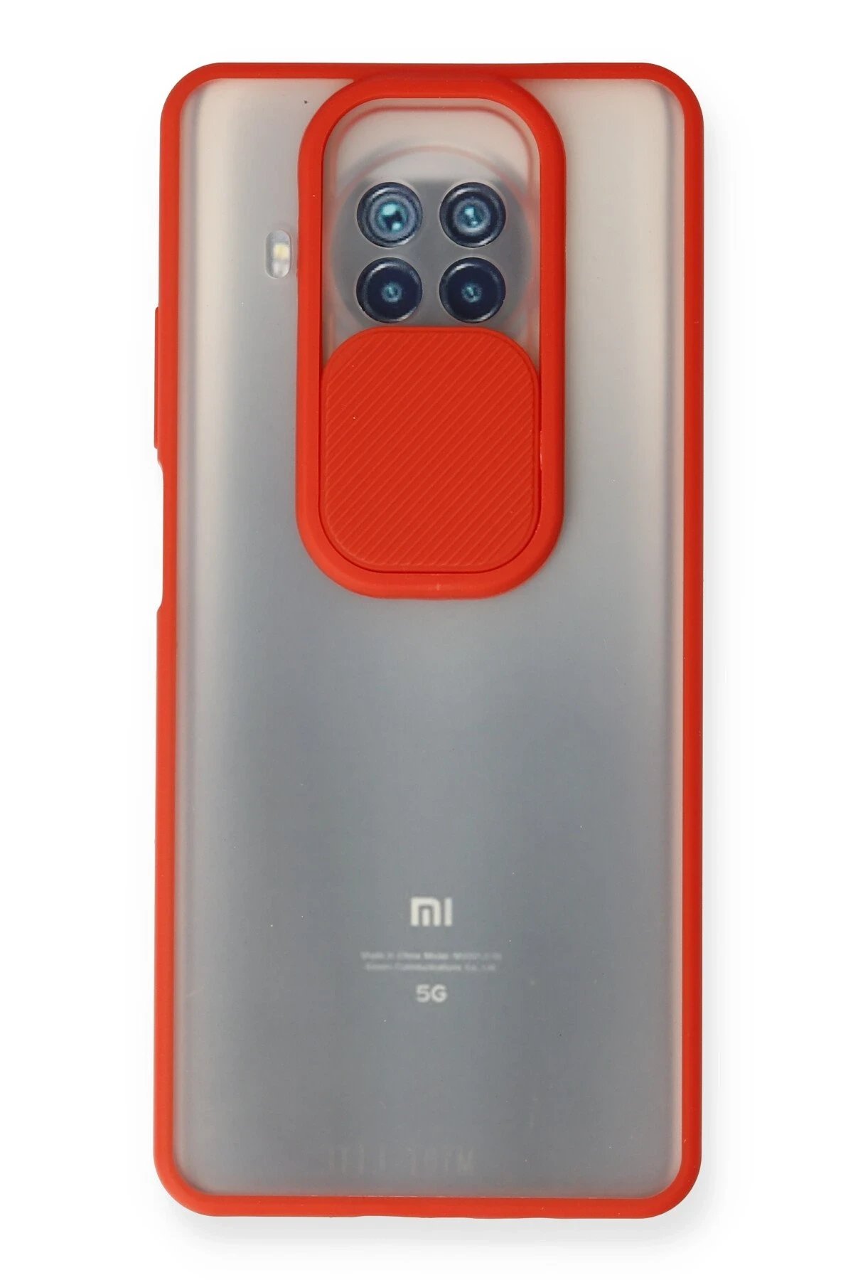 Xiaomi Mi 10T Lite Kılıf Palm Buzlu Kamera Sürgülü Silikon - Kırmızı-(5796)