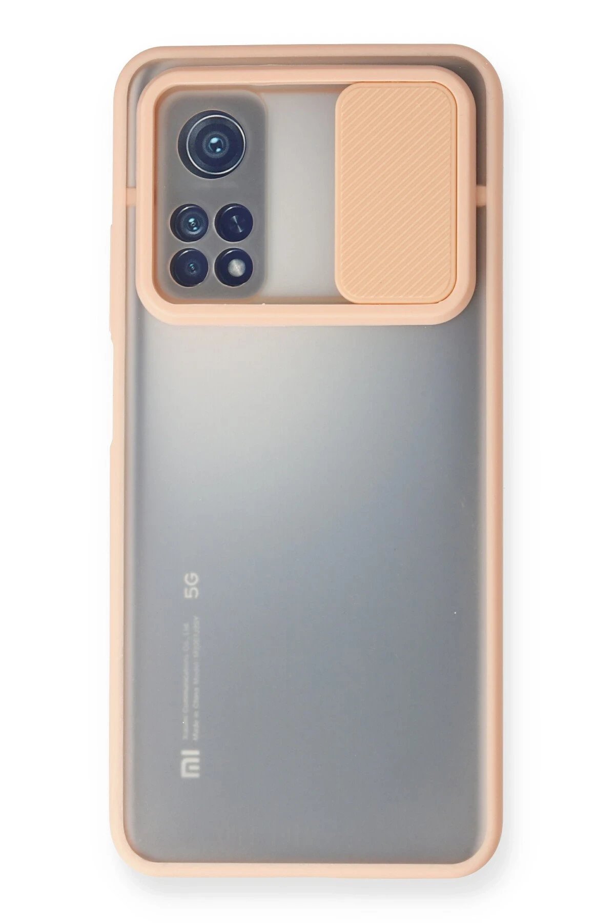 Xiaomi Mi 10T Kılıf Palm Buzlu Kamera Sürgülü Silikon - Pembe-(5796)