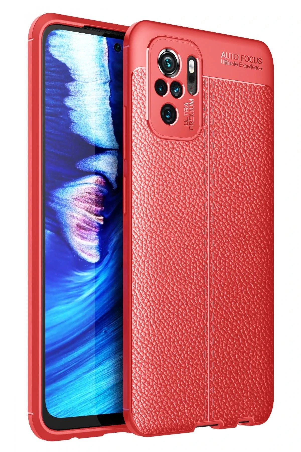 Xiaomi Redmi Note 10 Kılıf Auto Focus Kapak - Kırmızı-(5796)