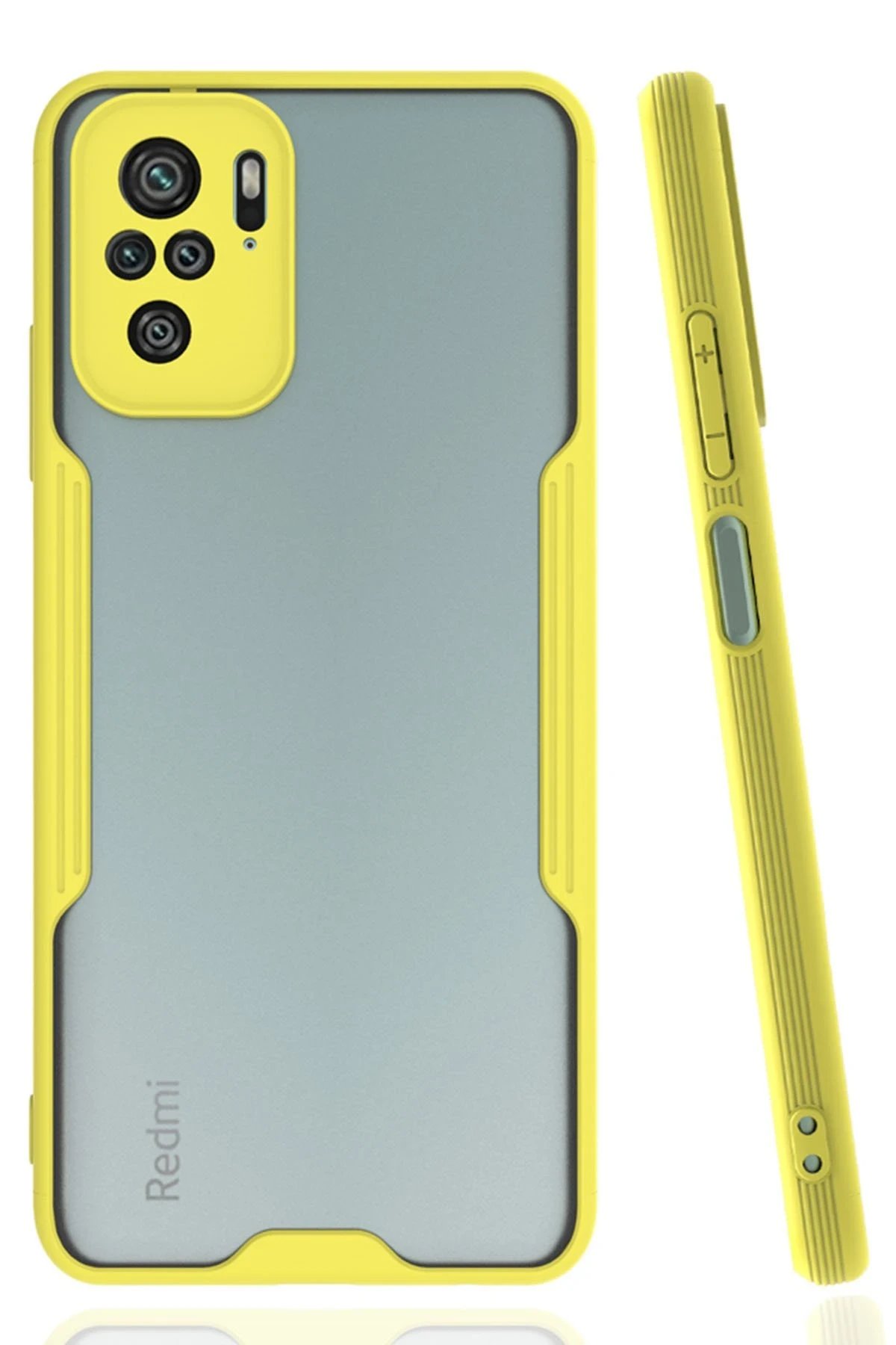 Xiaomi Redmi Note 10 Kılıf Platin Silikon - Sarı-(5796)