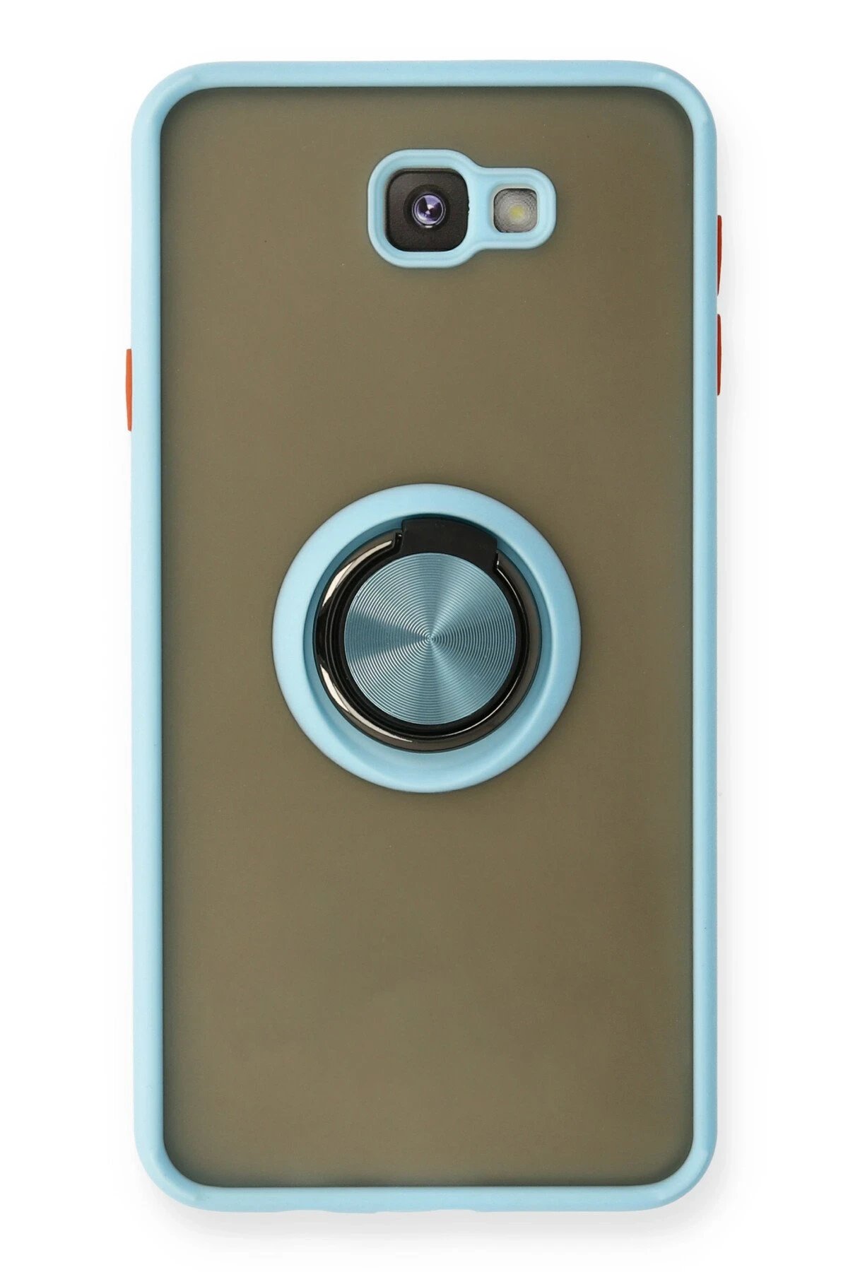 Samsung Galaxy J7 Prime Kılıf Montreal Yüzüklü Silikon Kapak - Buz Mavi-(5796)