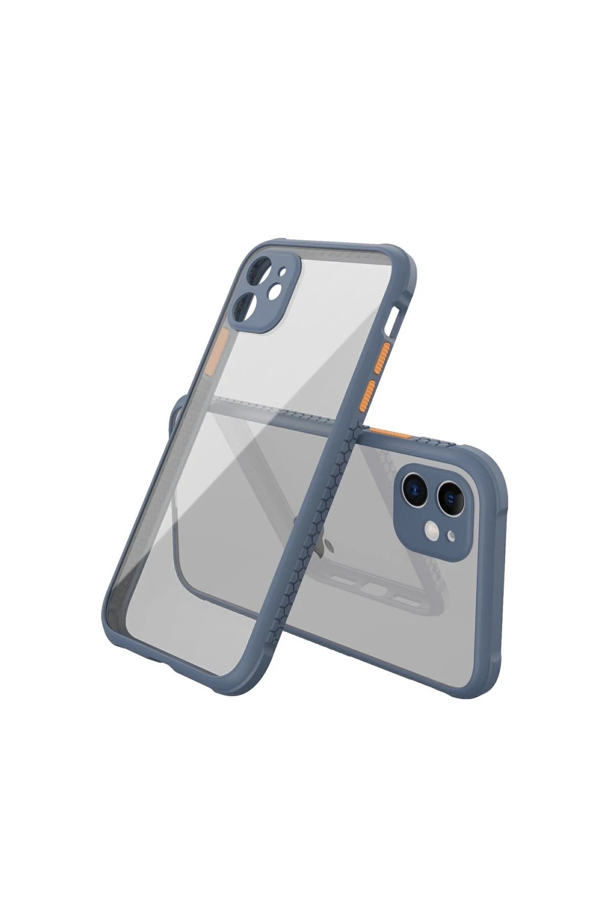 iPhone 12 Mini Kılıf Miami Şeffaf Silikon - Gri-(5796)