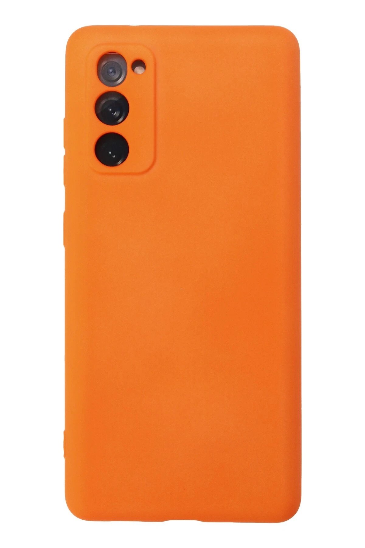 Samsung Galaxy S20 FE Kılıf Nano içi Kadife Silikon - Turuncu-(5796)