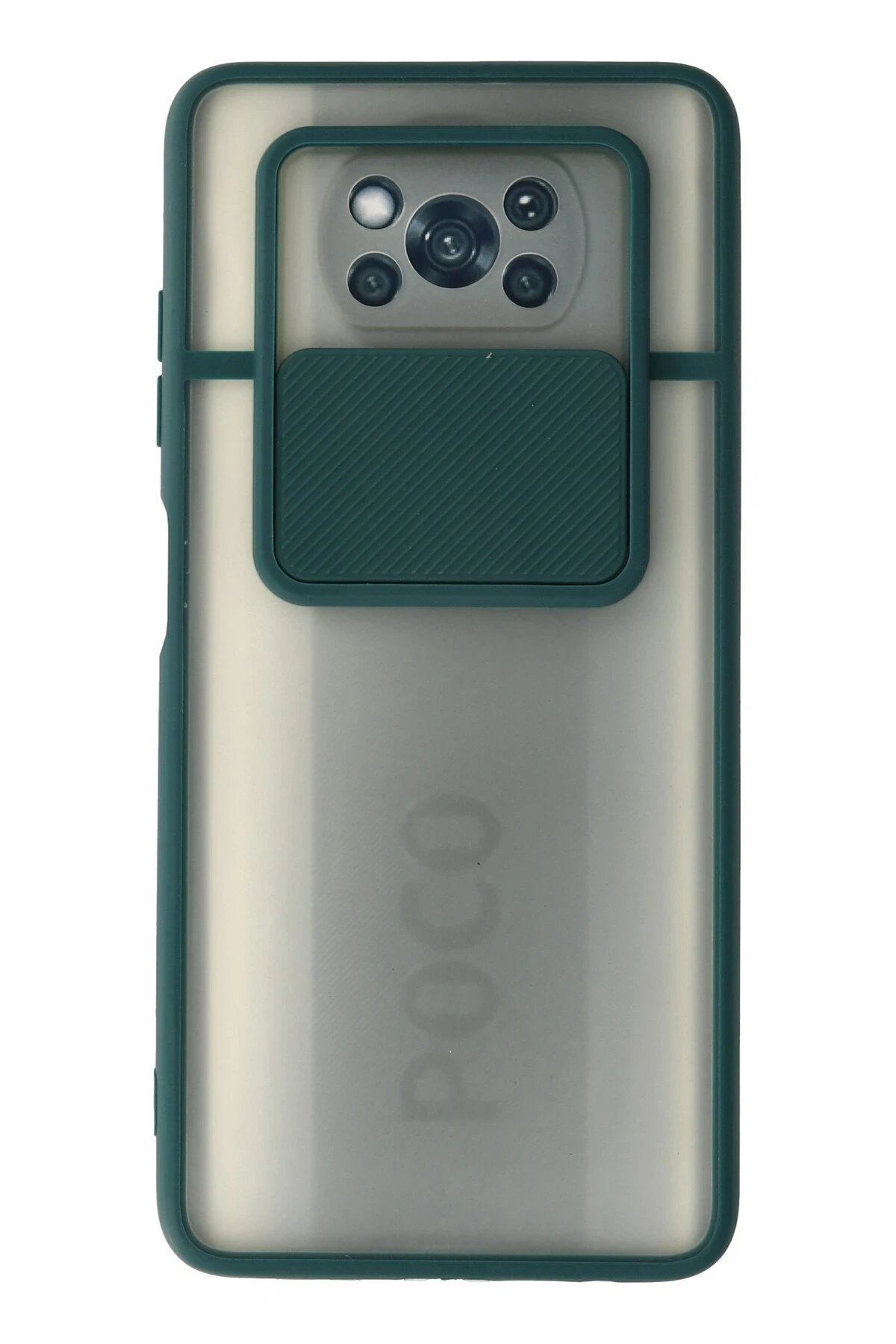 Xiaomi Pocophone X3 Kılıf Palm Buzlu Kamera Sürgülü Silikon - Yeşil-(5796)