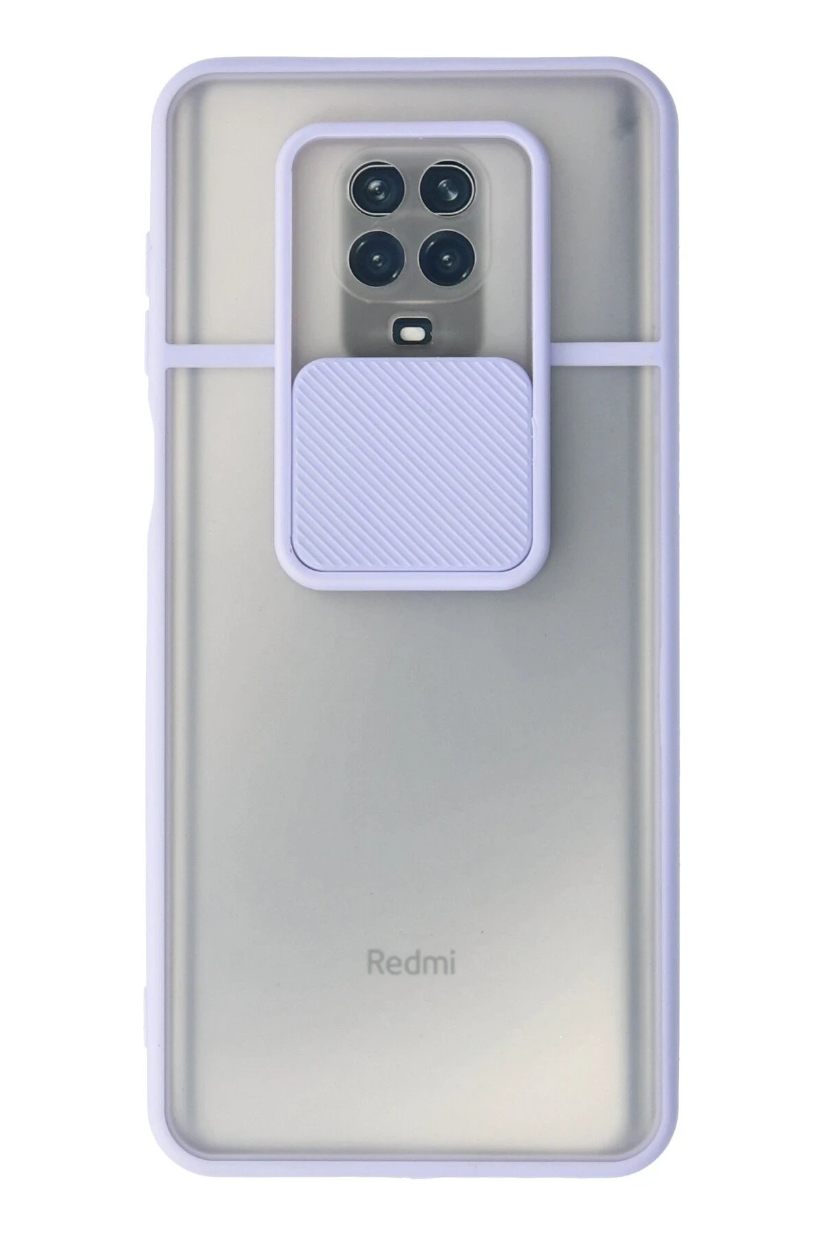 Xiaomi Redmi Note 9 Pro Kılıf Palm Buzlu Kamera Sürgülü Silikon - Lila-(5796)