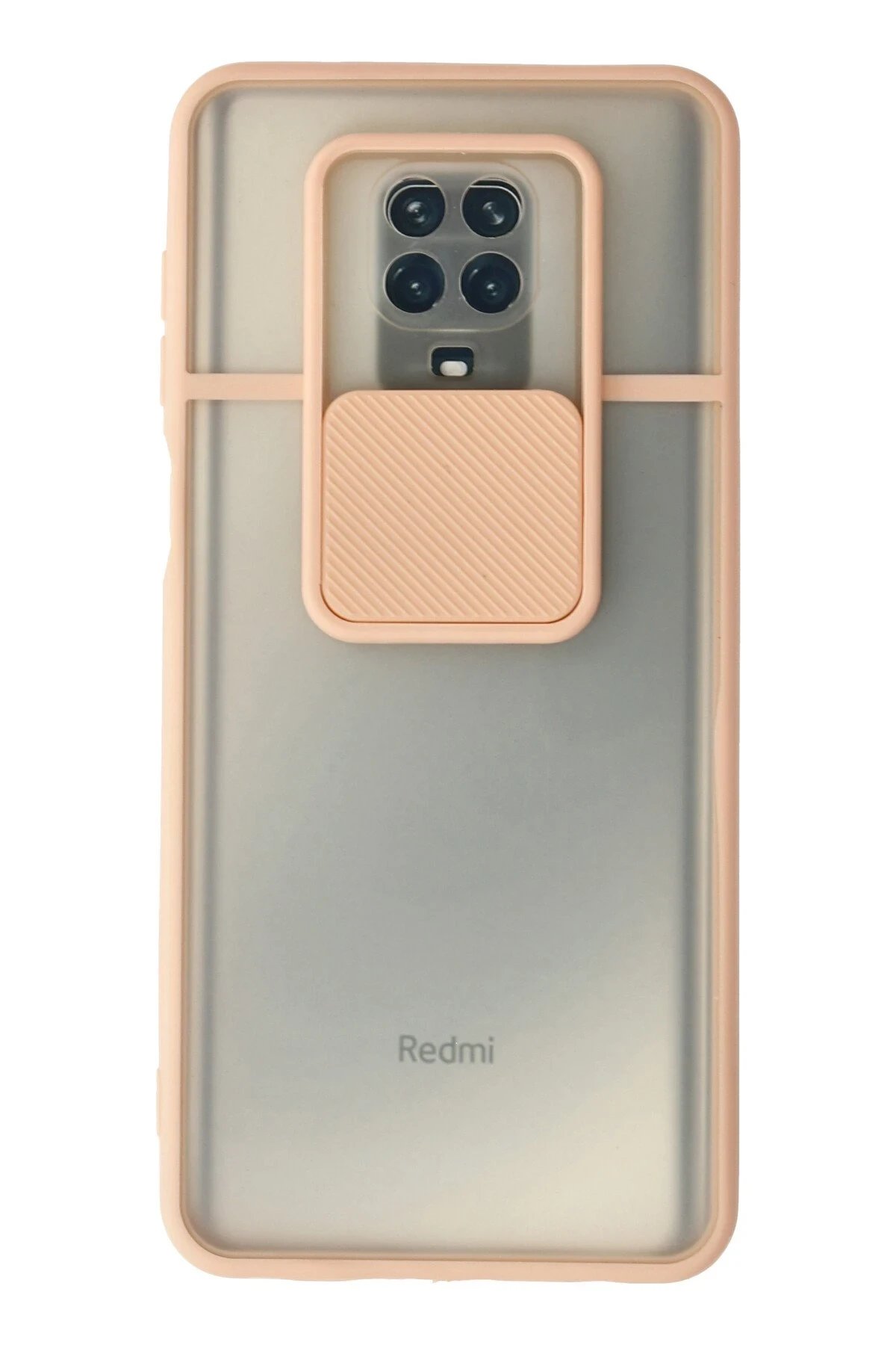 Xiaomi Redmi Note 9 Pro Kılıf Palm Buzlu Kamera Sürgülü Silikon - Pembe-(5796)