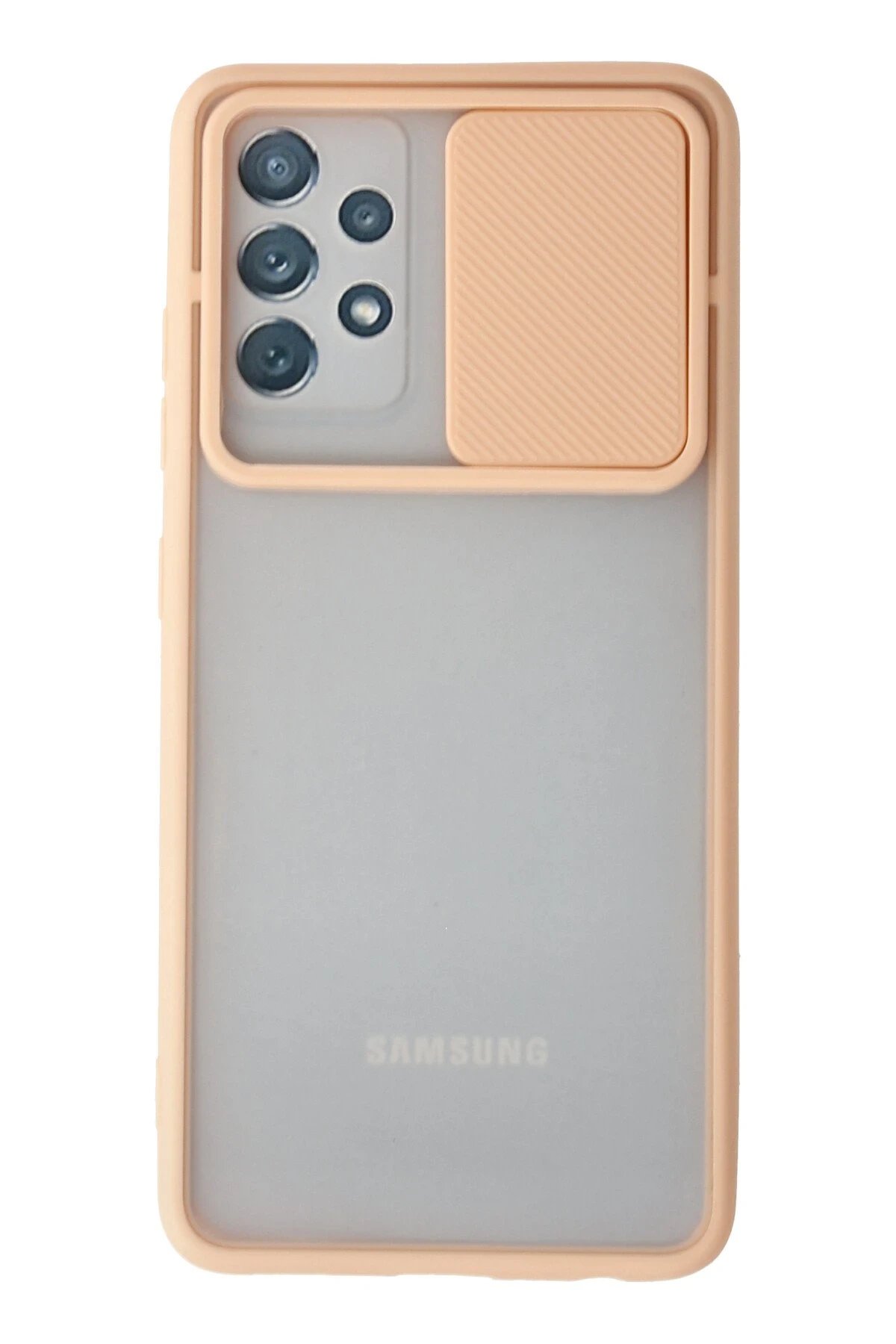 Samsung Galaxy A32 Kılıf Palm Buzlu Kamera Sürgülü Silikon - Pembe-(5796)