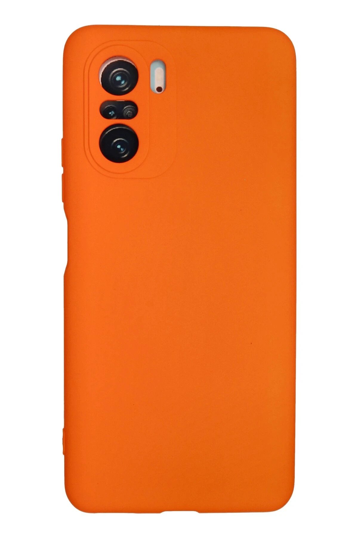 Xiaomi Poco F3 Kılıf Nano içi Kadife Silikon - Turuncu-(5796)