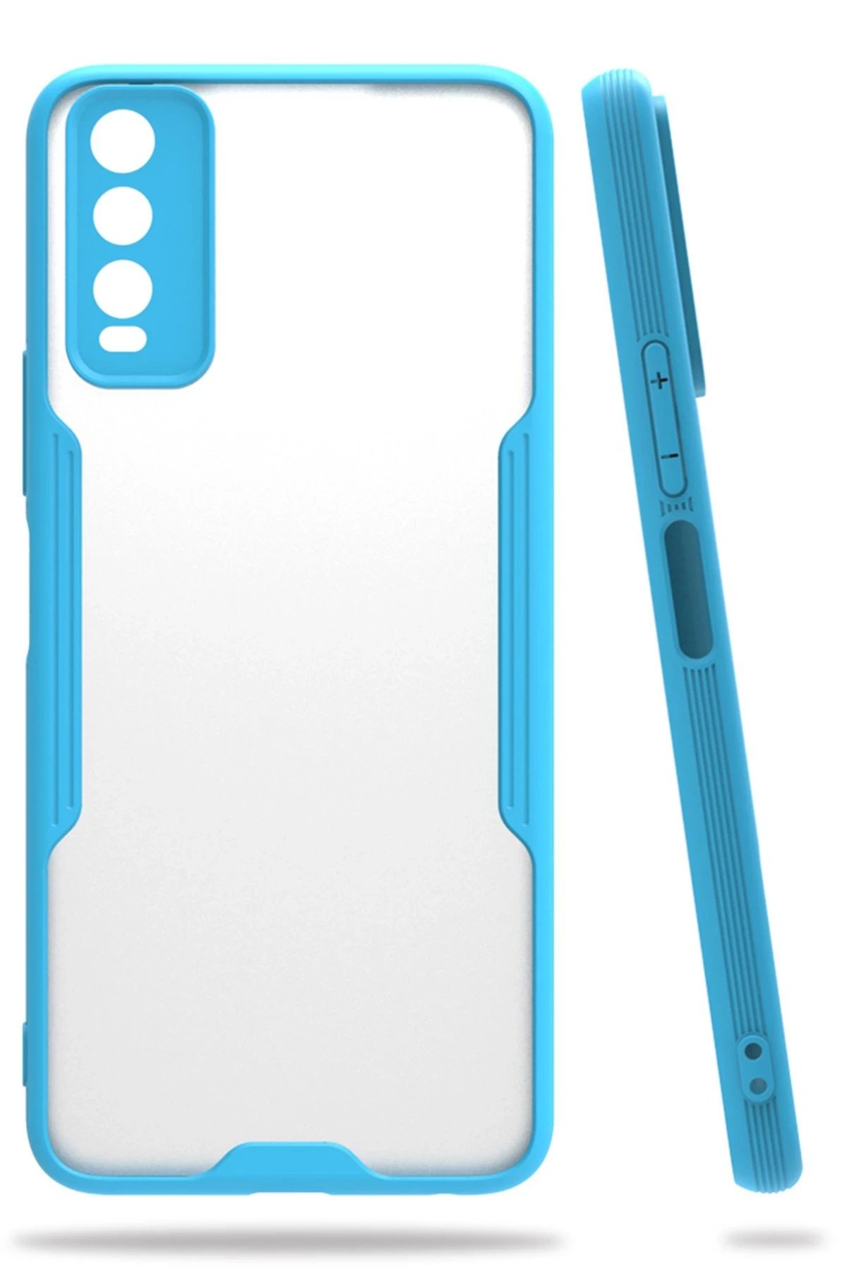 Vivo Y11S Kılıf Platin Silikon - Mavi-(5796)