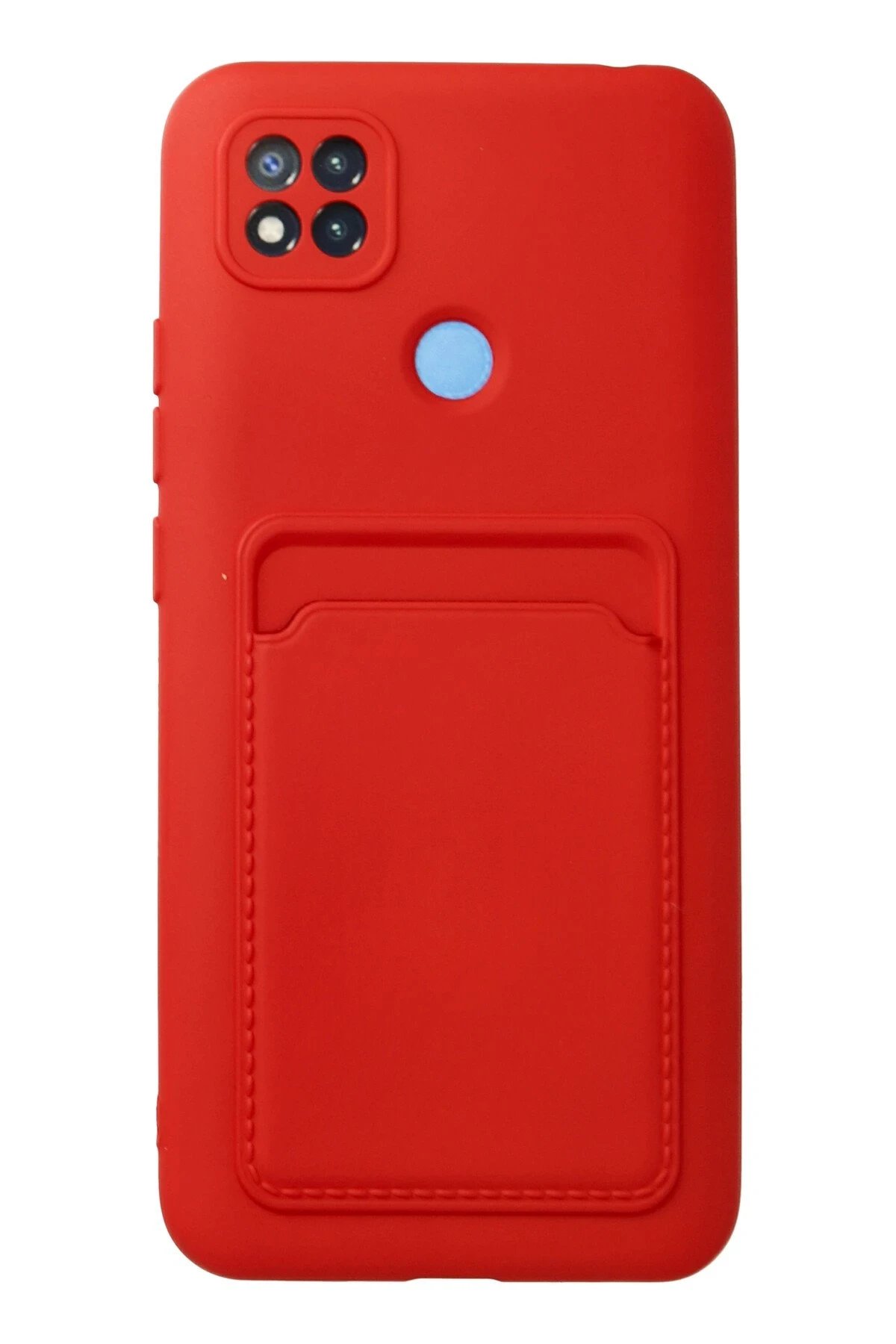 Xiaomi Redmi 9C Kılıf Kelvin Kartvizitli Silikon - Kırmızı-(5796)