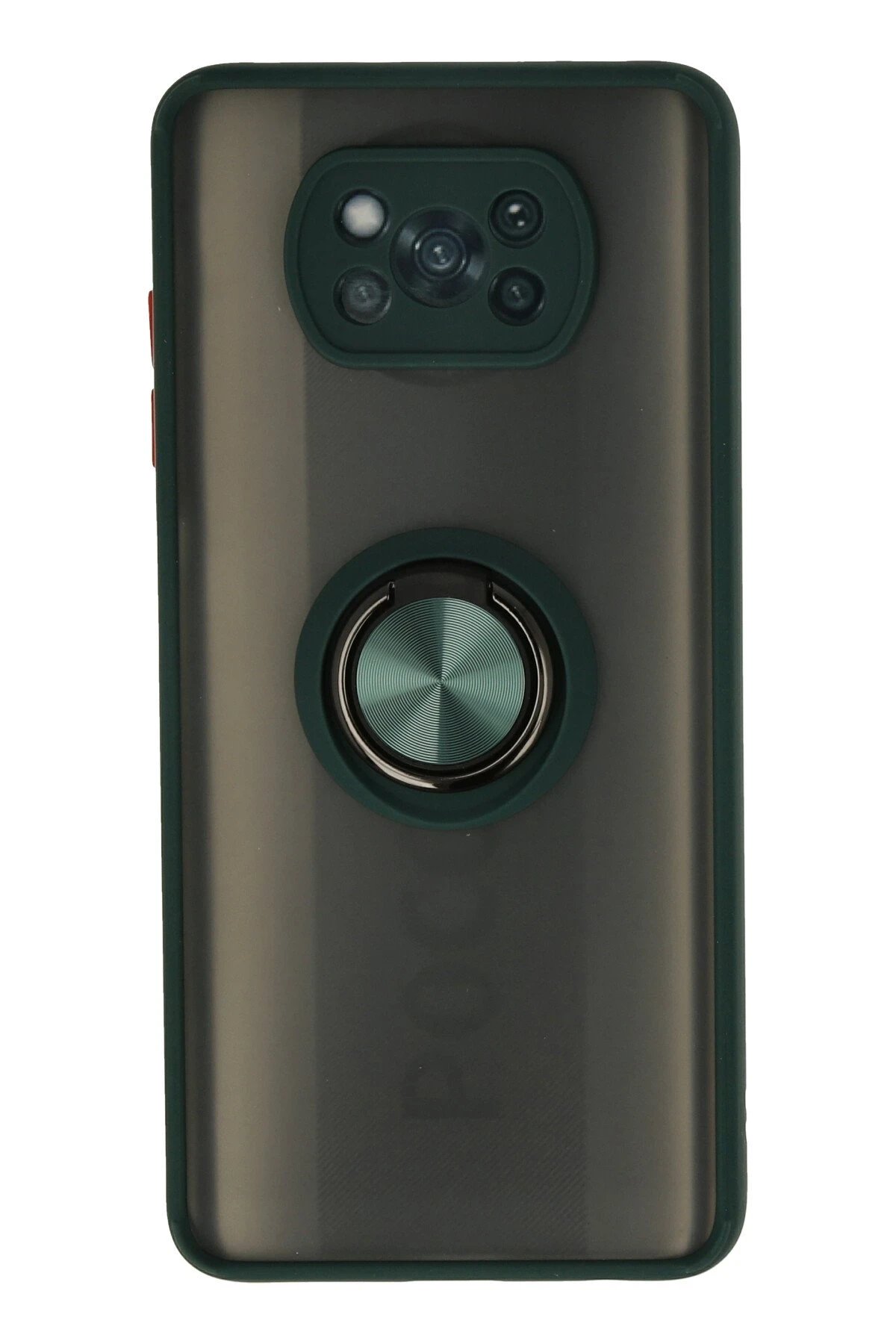 Xiaomi Pocophone X3 Kılıf Montreal Yüzüklü Silikon Kapak - Yeşil-(5796)