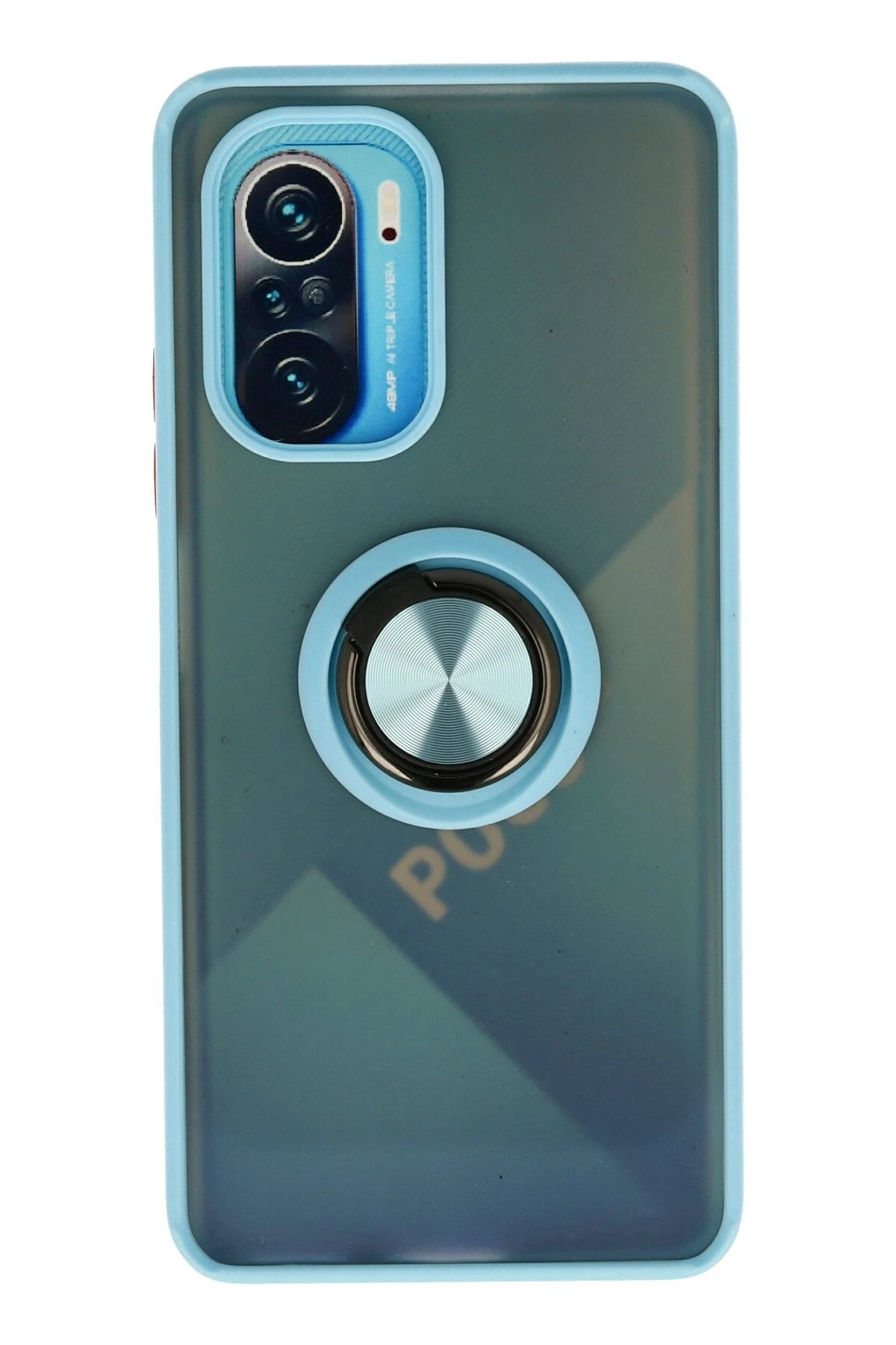 Xiaomi Redmi K40 Kılıf Montreal Yüzüklü Silikon Kapak - Buz Mavi-(5796)