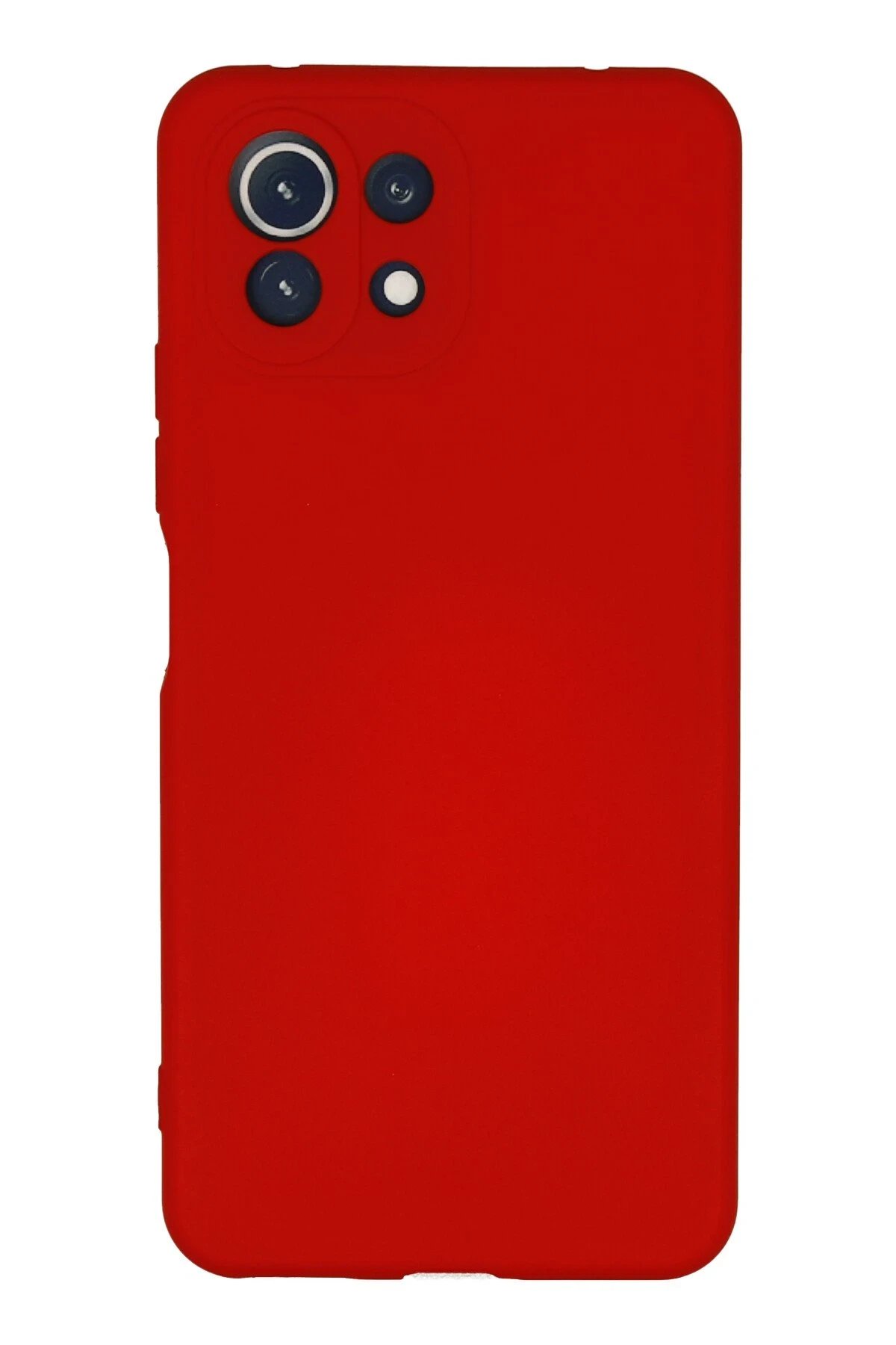 Xiaomi Mİ 11 Lite Kılıf Nano içi Kadife Silikon - Kırmızı-(5796)