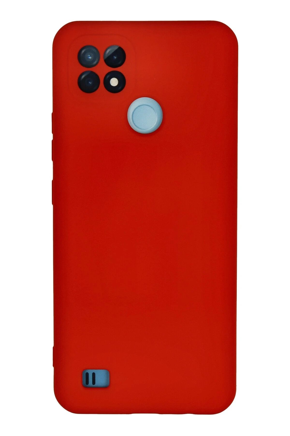 Realme C21 Kılıf Nano içi Kadife Silikon - Kırmızı-(5796)