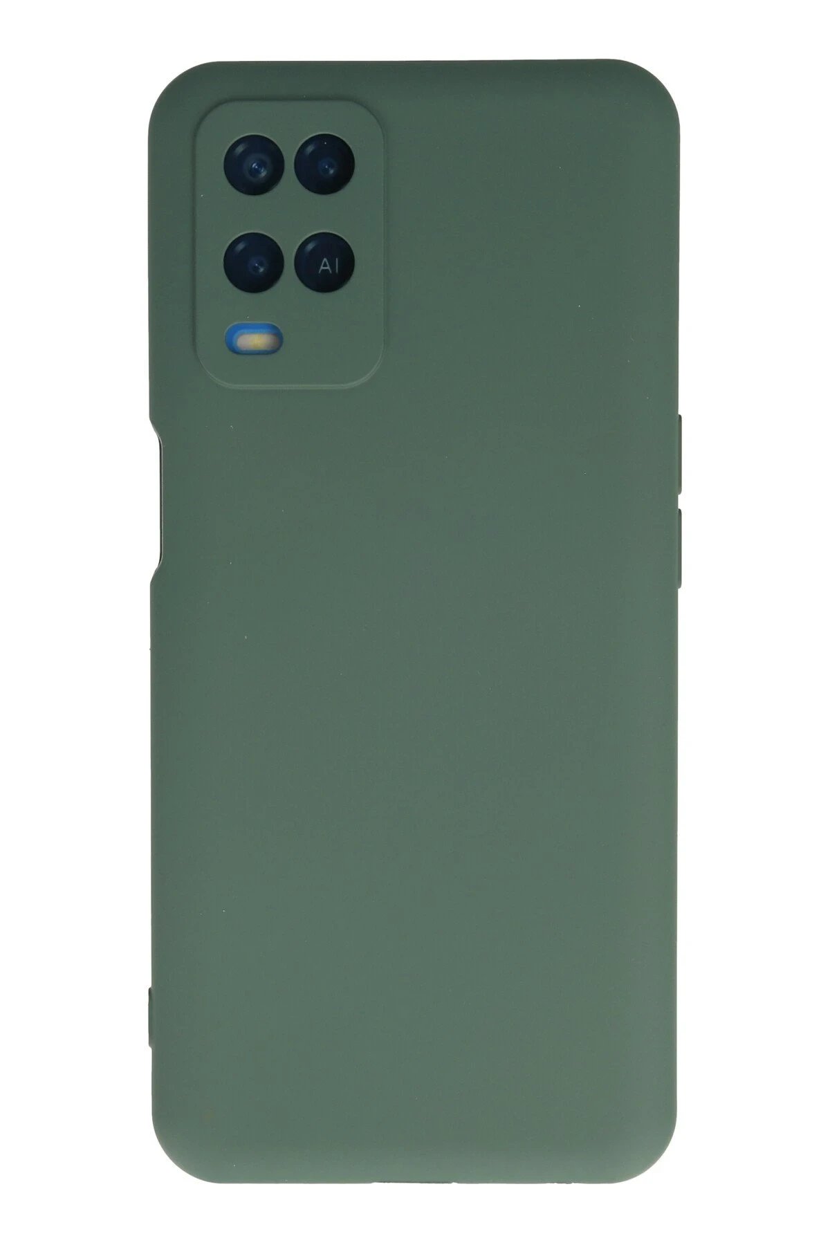 Oppo A54 4G Kılıf Nano içi Kadife Silikon - Koyu Yeşil-(5796)
