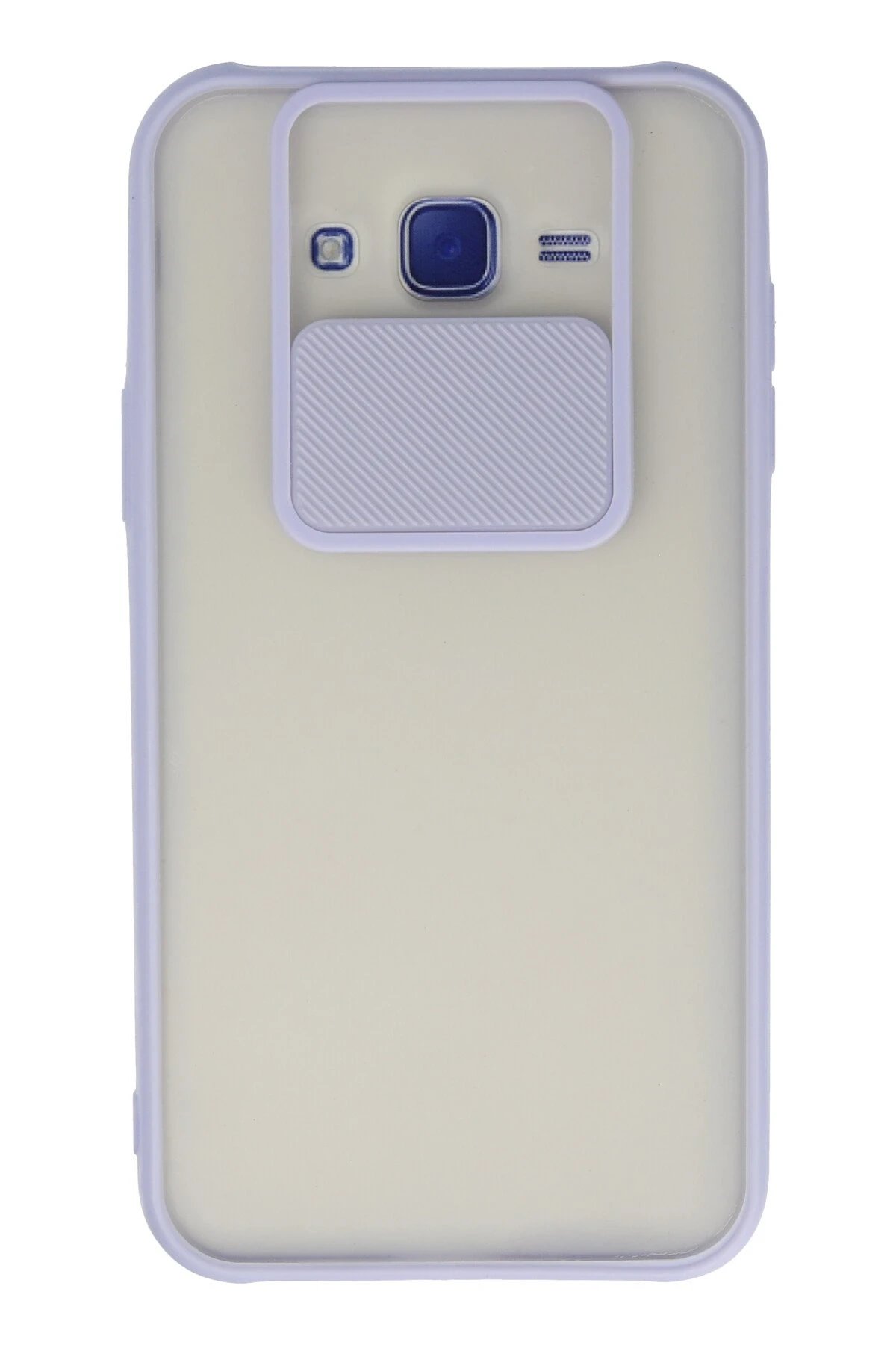 Samsung Galaxy J7 Kılıf Palm Buzlu Kamera Sürgülü Silikon - Lila-(5796)