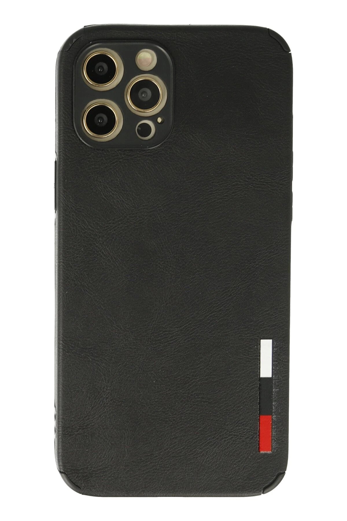 iPhone 12 Pro Kılıf Loop Deri Silikon - Siyah-(5796)