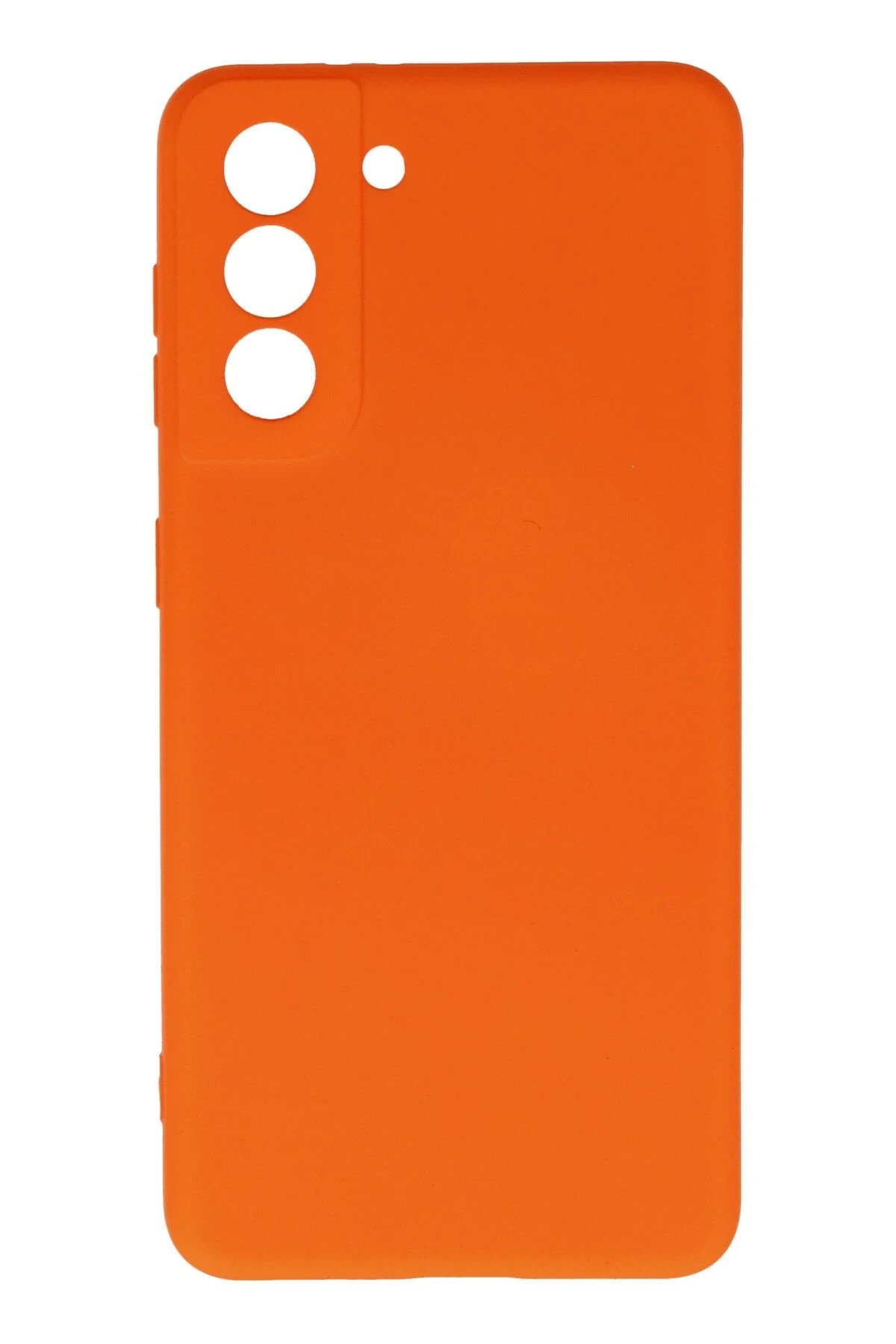 Samsung Galaxy S21 Kılıf Nano içi Kadife Silikon - Turuncu-(5796)