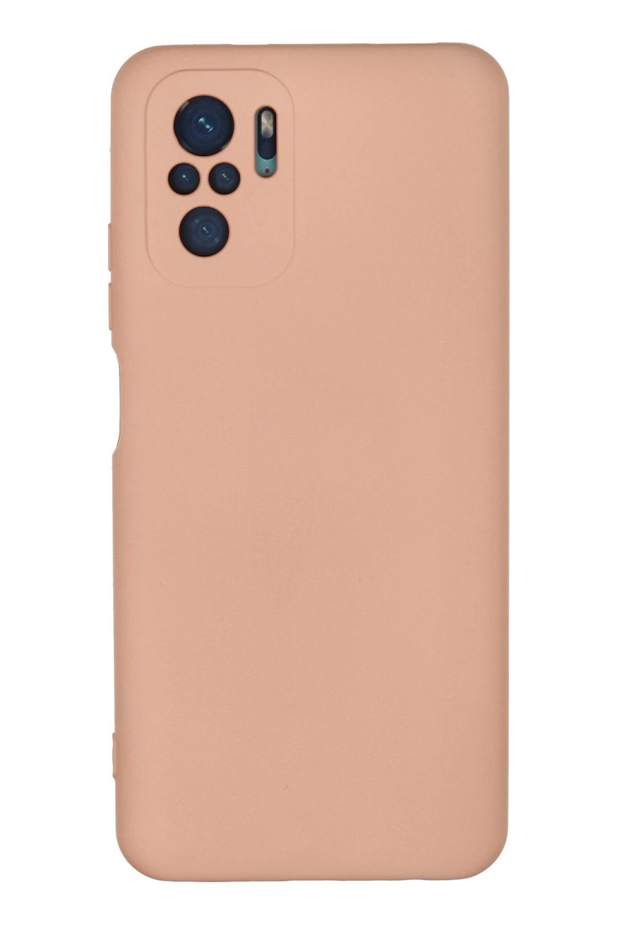 Xiaomi Redmi Note 10 Kılıf Nano içi Kadife Silikon - Pudra-(5796)