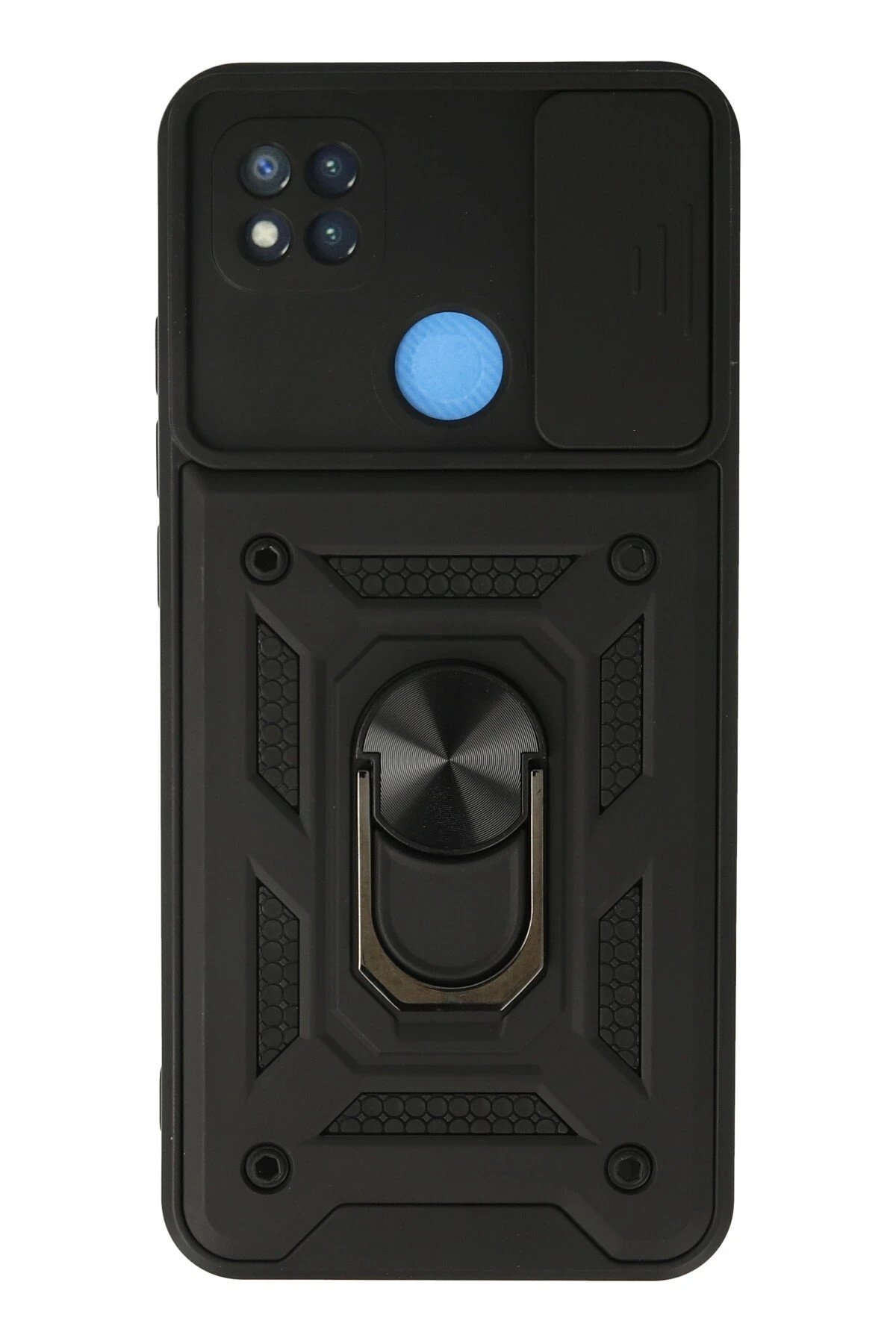 Xiaomi Redmi 9C Kılıf Pars Lens Yüzüklü Silikon - Siyah-(5796)