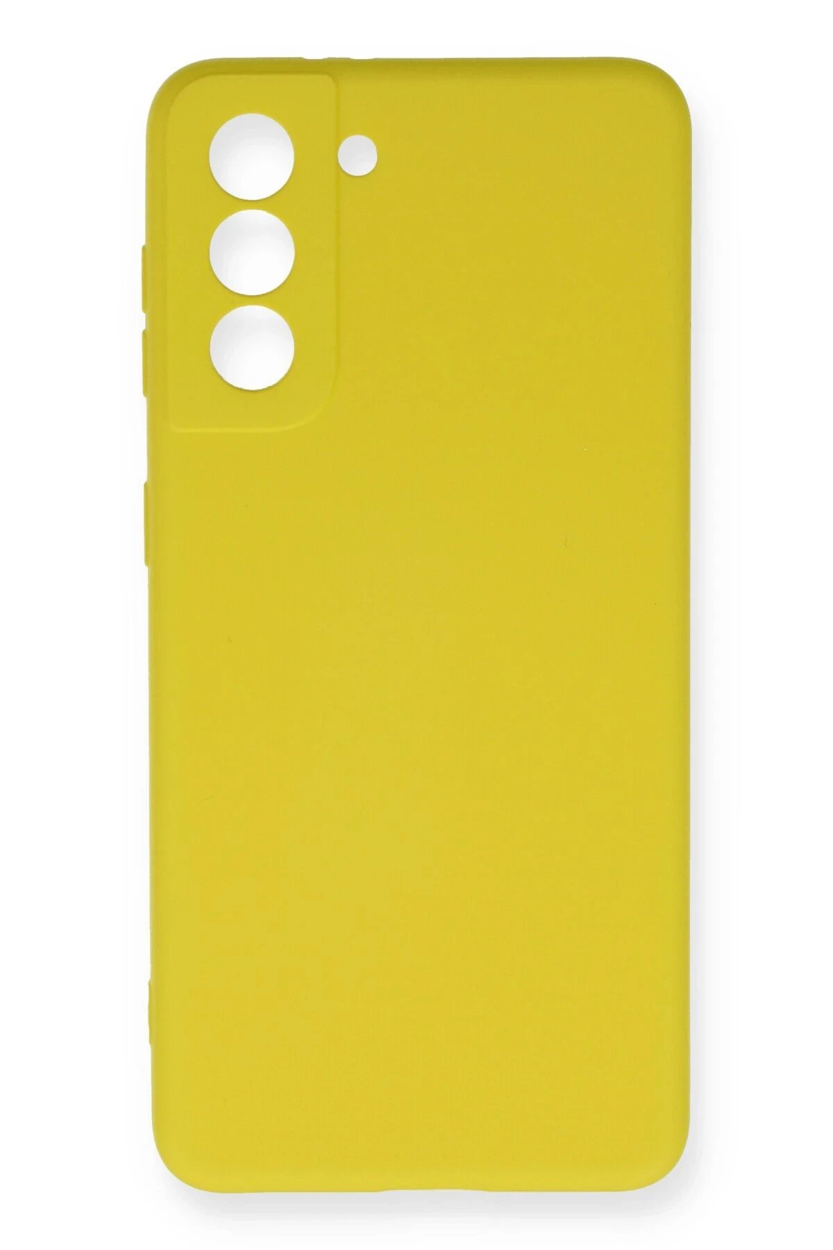 Samsung Galaxy S21 FE Kılıf Nano içi Kadife Silikon - Sarı-(5796)