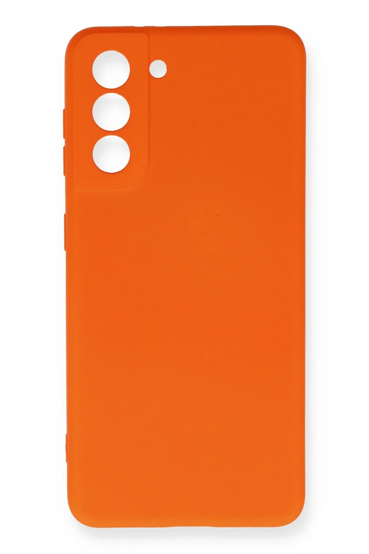 Samsung Galaxy S21 FE Kılıf Nano içi Kadife Silikon - Turuncu-(5796)