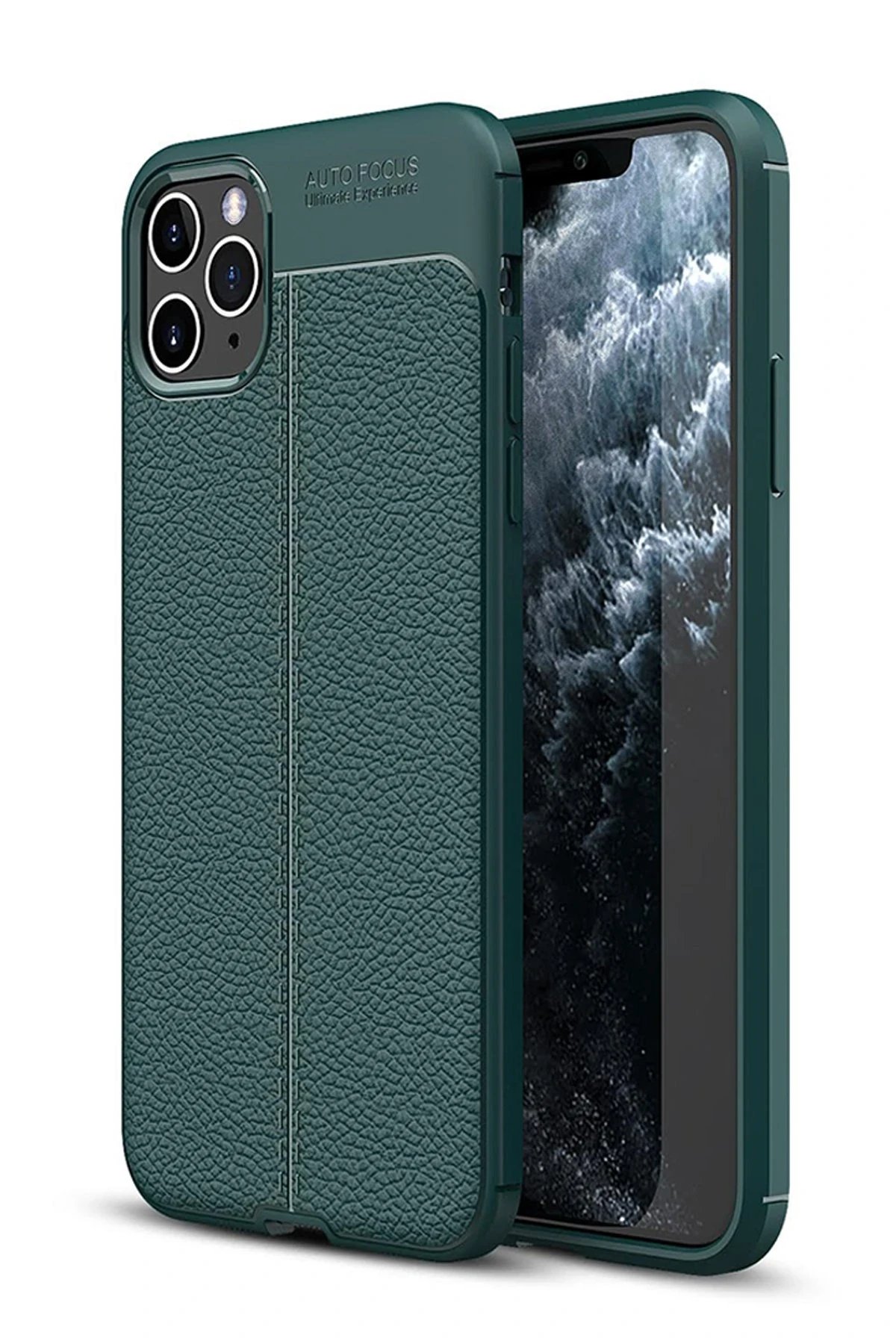 iPhone 11 Pro Kılıf Auto Focus Kapak - Yeşil-(5796)