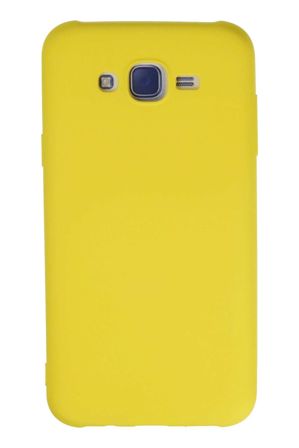Samsung Galaxy J7 Kılıf Nano içi Kadife Silikon - Sarı-(5796)