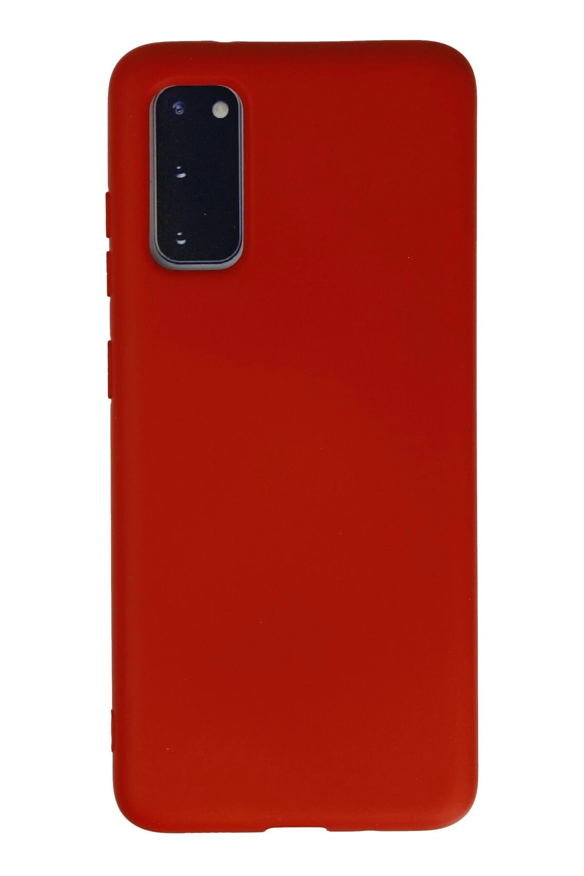 Samsung Galaxy S20 Kılıf Nano içi Kadife Silikon - Kırmızı-(5796)