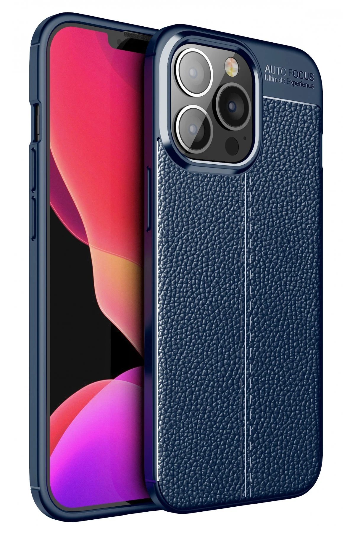 iPhone 13 Pro Max Kılıf Auto Focus Kapak - Lacivert-(5796)