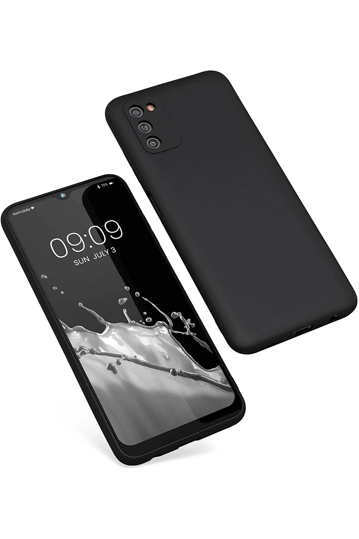 Samsung Galaxy A03S Kılıf First Silikon - Siyah-(5796)