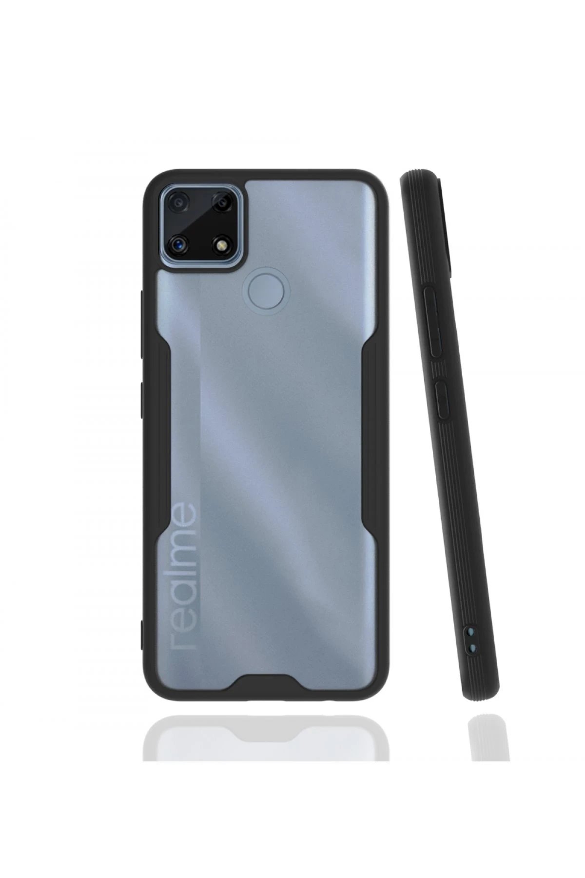 Realme C25 Kılıf Platin Silikon - Siyah-(5796)