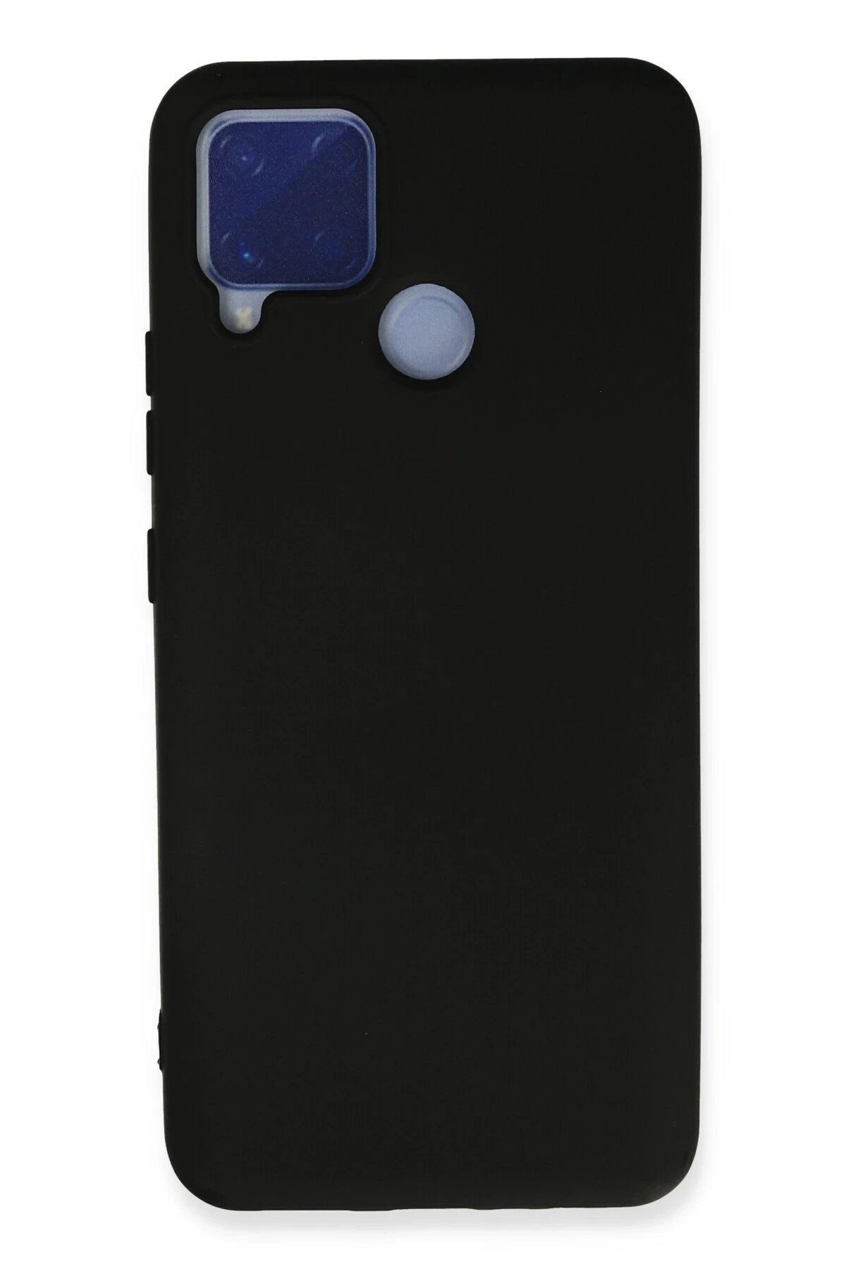 Realme C15 Kılıf Nano içi Kadife Silikon - Siyah-(5796)