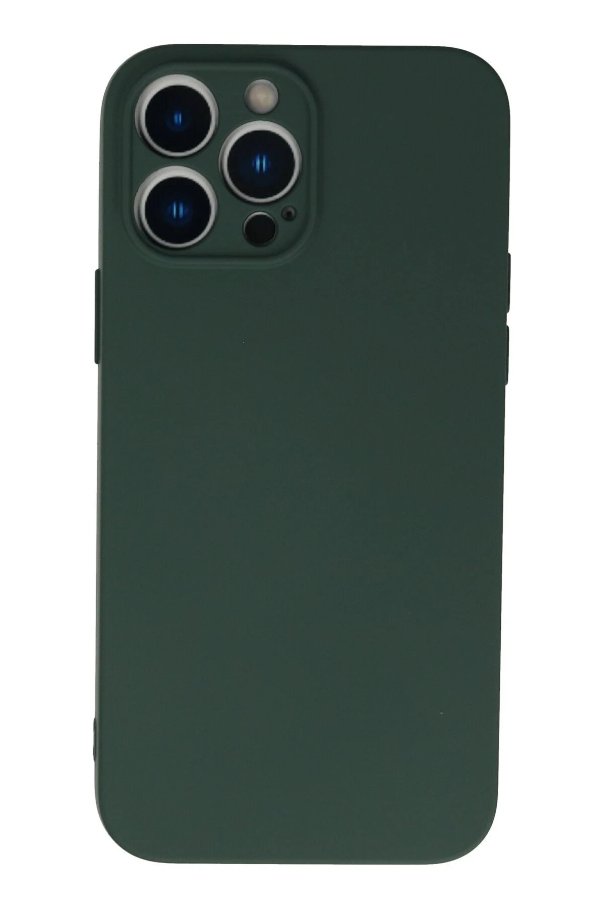 iPhone 13 Pro Kılıf Nano içi Kadife Silikon - Koyu Yeşil-(5796)