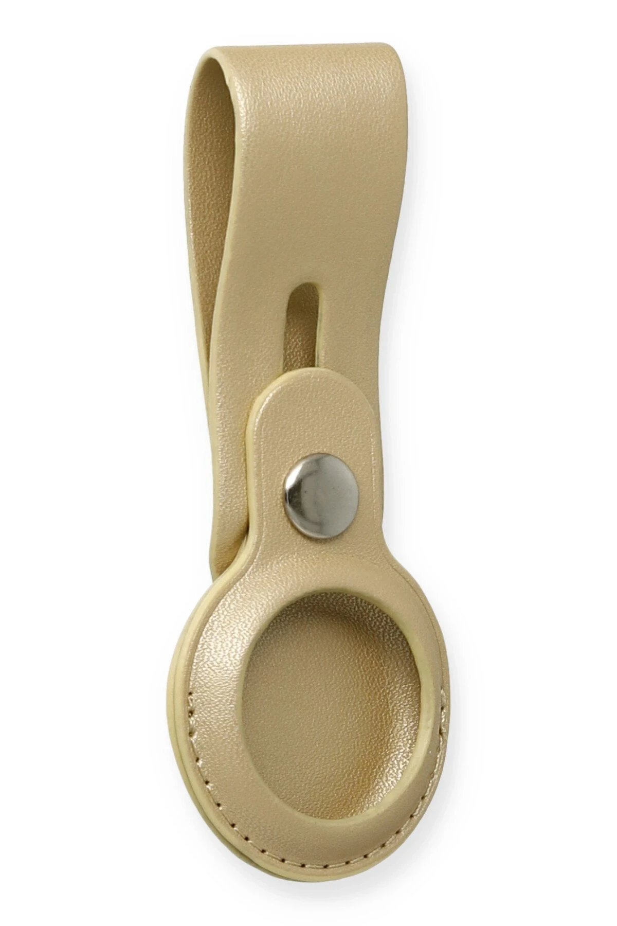 Airtag Askılı Deri Kılıf - Gold-(5796)