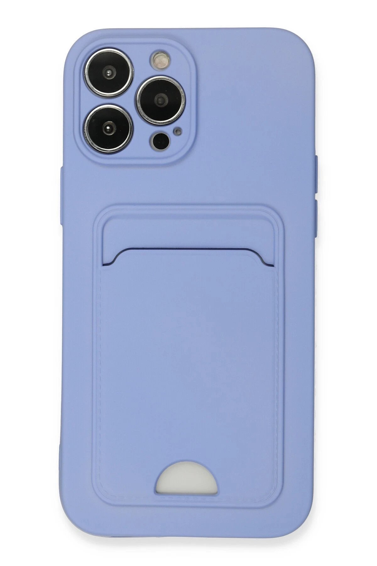 iPhone 13 Pro Max Kılıf Kelvin Kartvizitli Silikon - Lila-(5796)