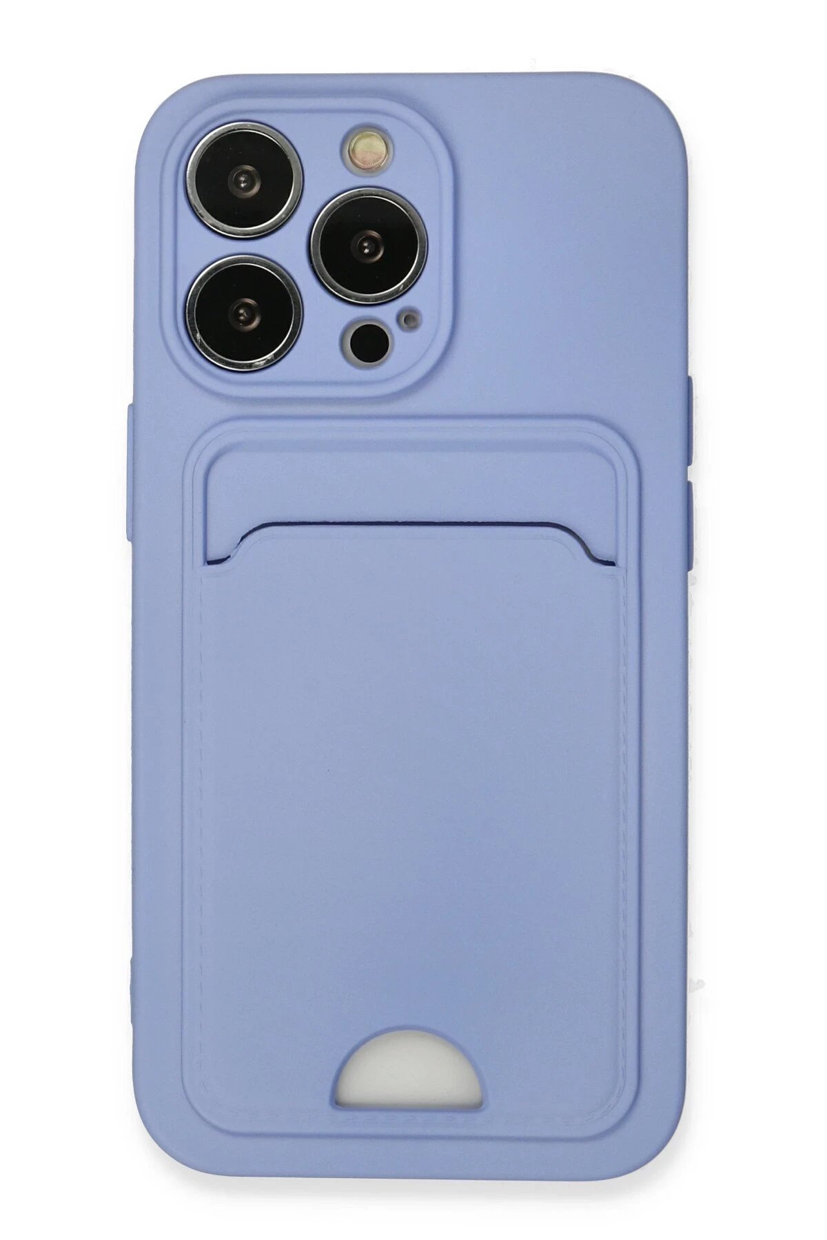 iPhone 13 Pro Kılıf Kelvin Kartvizitli Silikon - Lila-(5796)