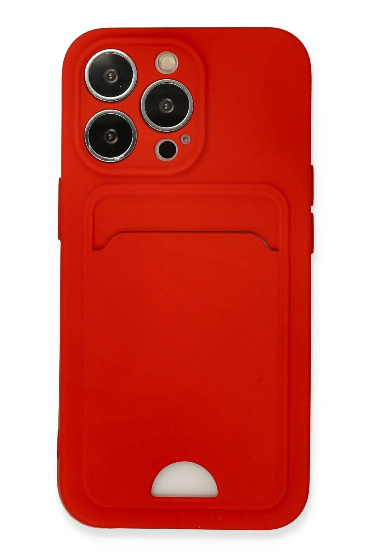 iPhone 13 Pro Kılıf Kelvin Kartvizitli Silikon - Kırmızı-(5796)