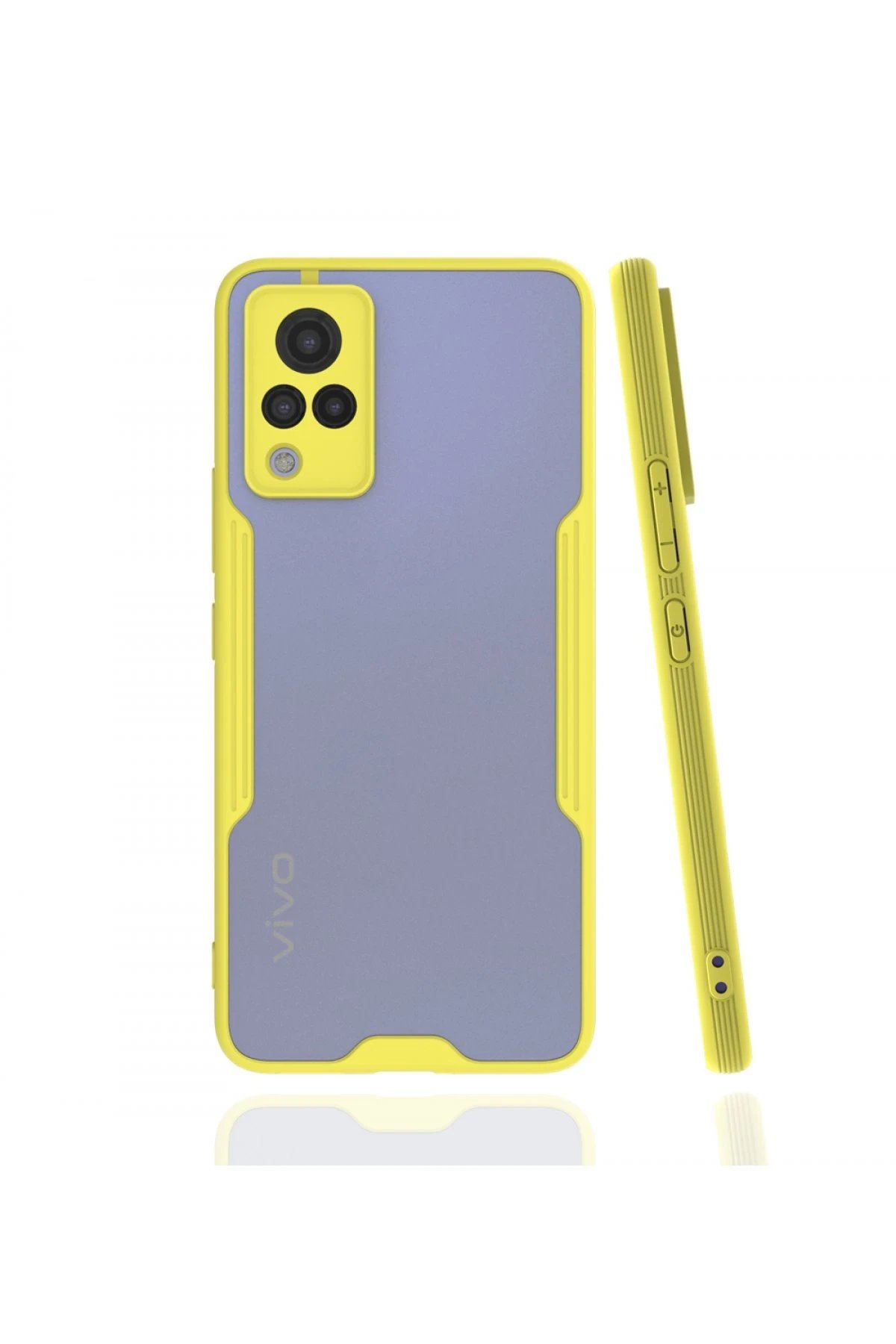 Vivo V21 Kılıf Platin Silikon - Sarı-(5796)