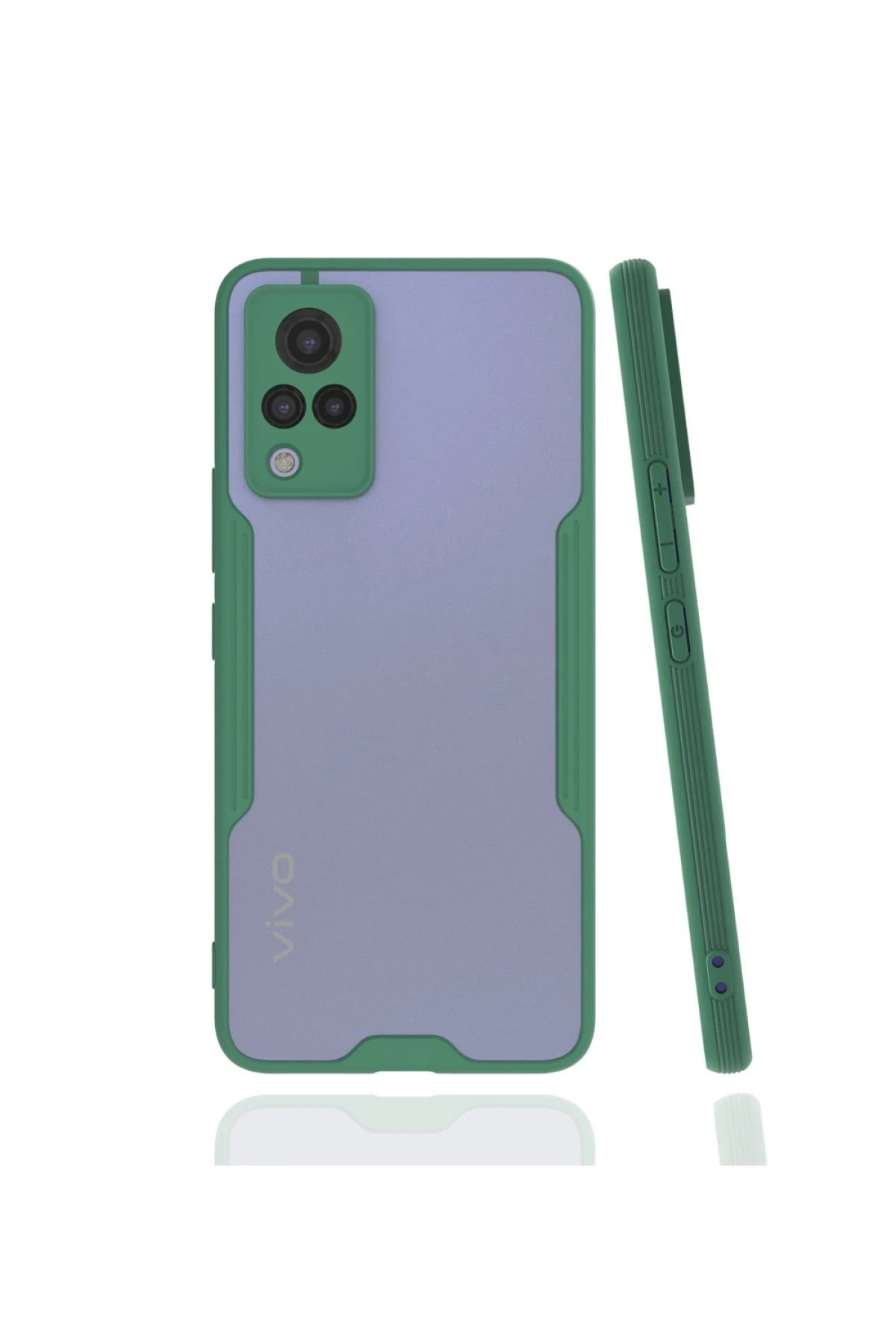 Vivo V21 Kılıf Platin Silikon - Yeşil-(5796)