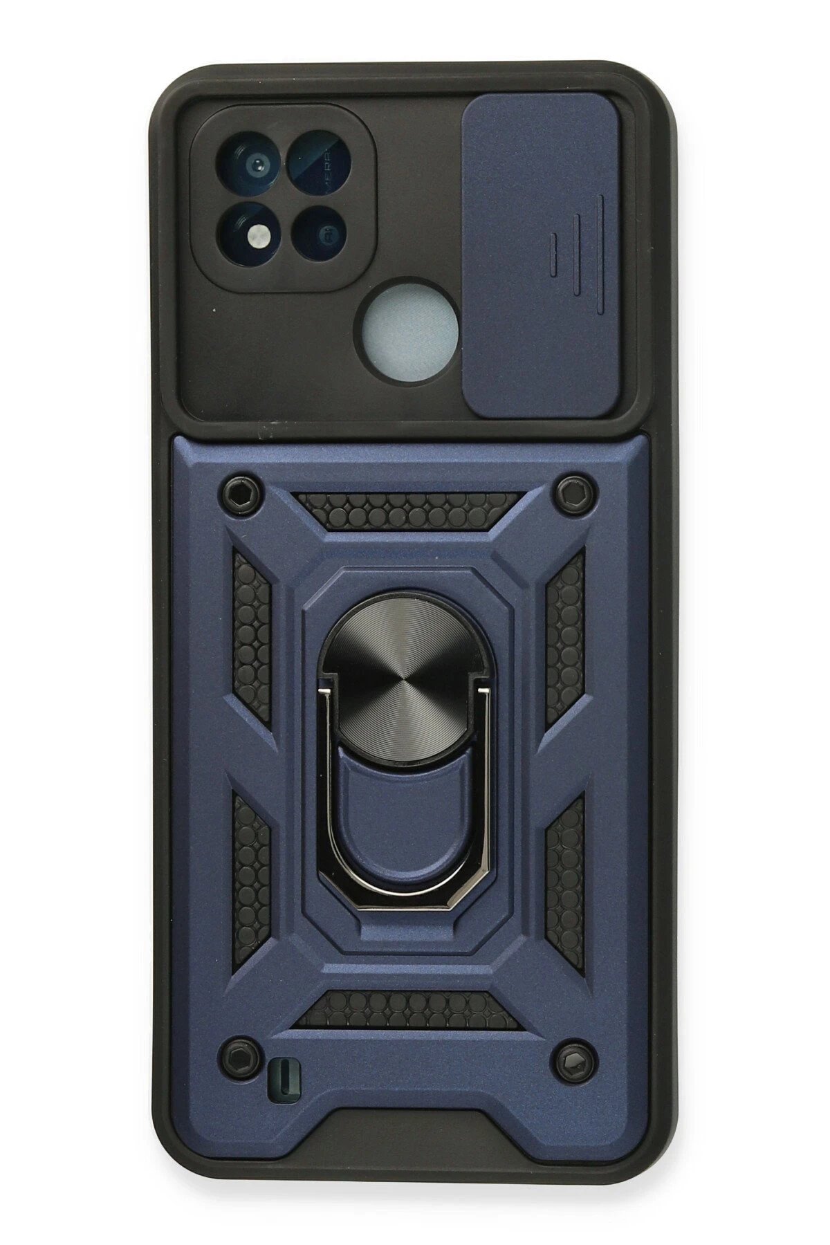 Realme C11 2021 Kılıf Pars Lens Yüzüklü Silikon - Lacivert-(5796)