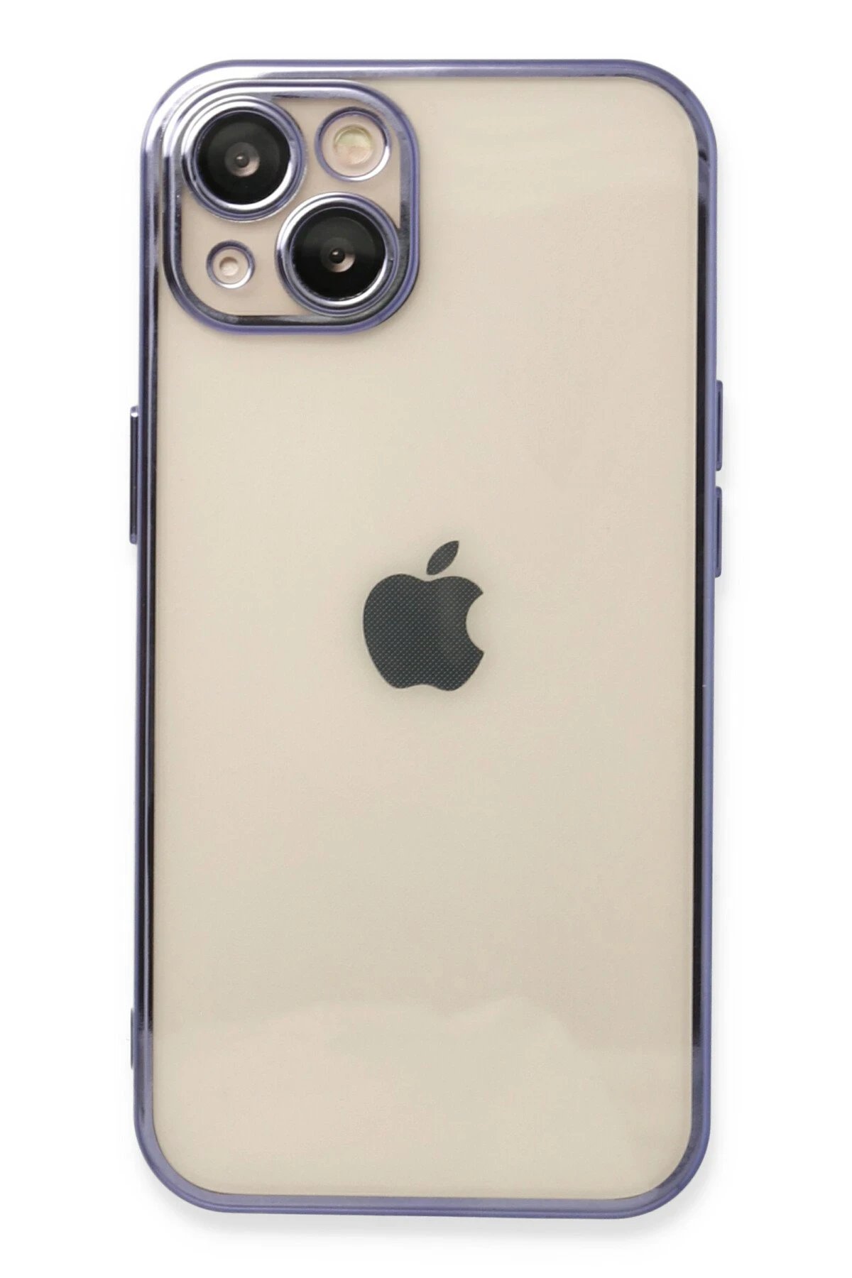 iPhone 13 Kılıf Lensli Silikon - Mor-(5796)