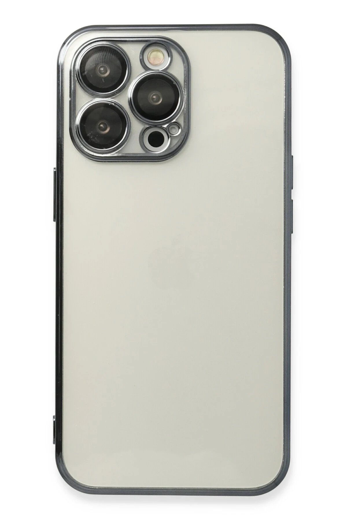 iPhone 13 Pro Max Kılıf Lensli Silikon - Siyah-(5796)